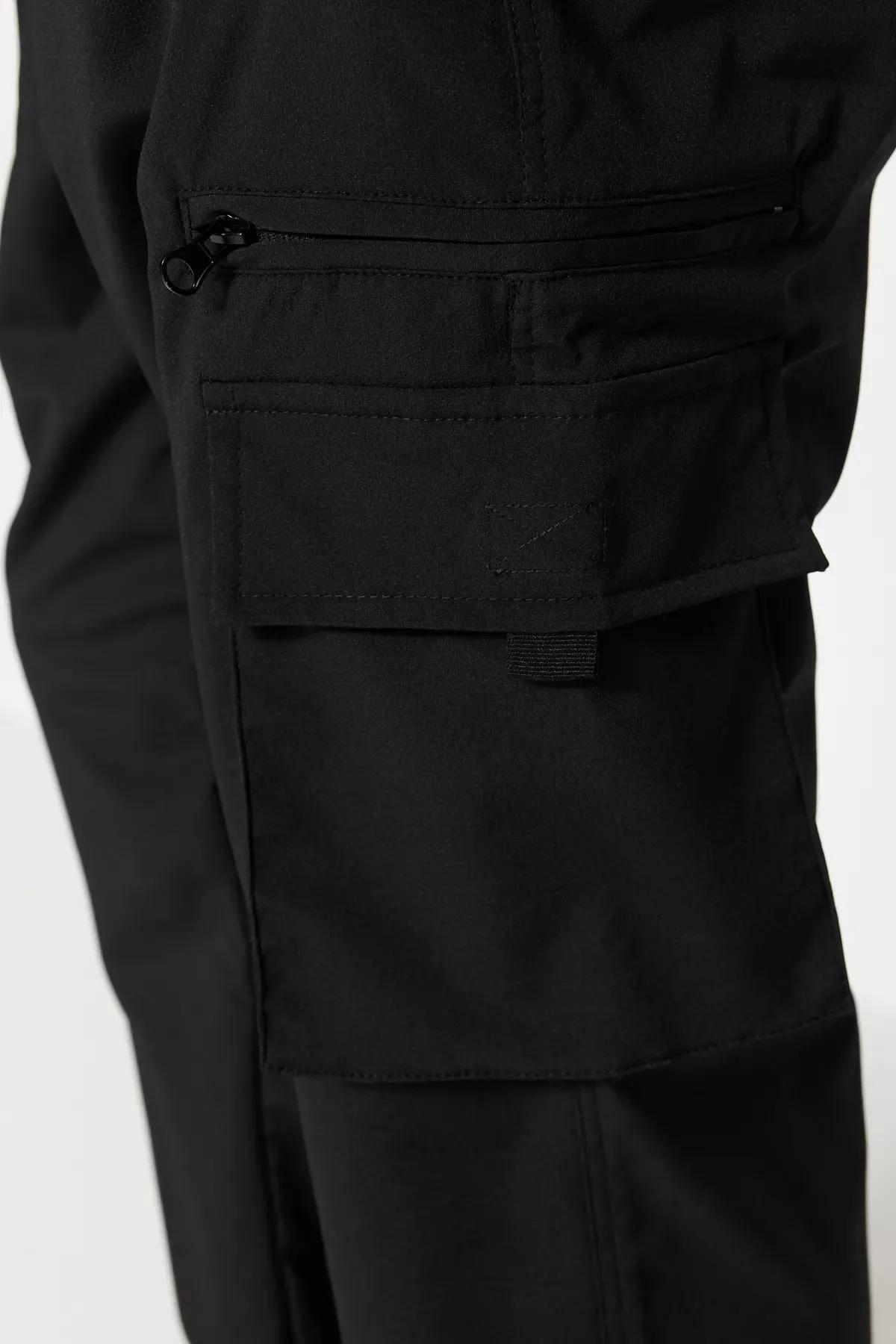 Black Plain Jogger Trousers, , large image number 4