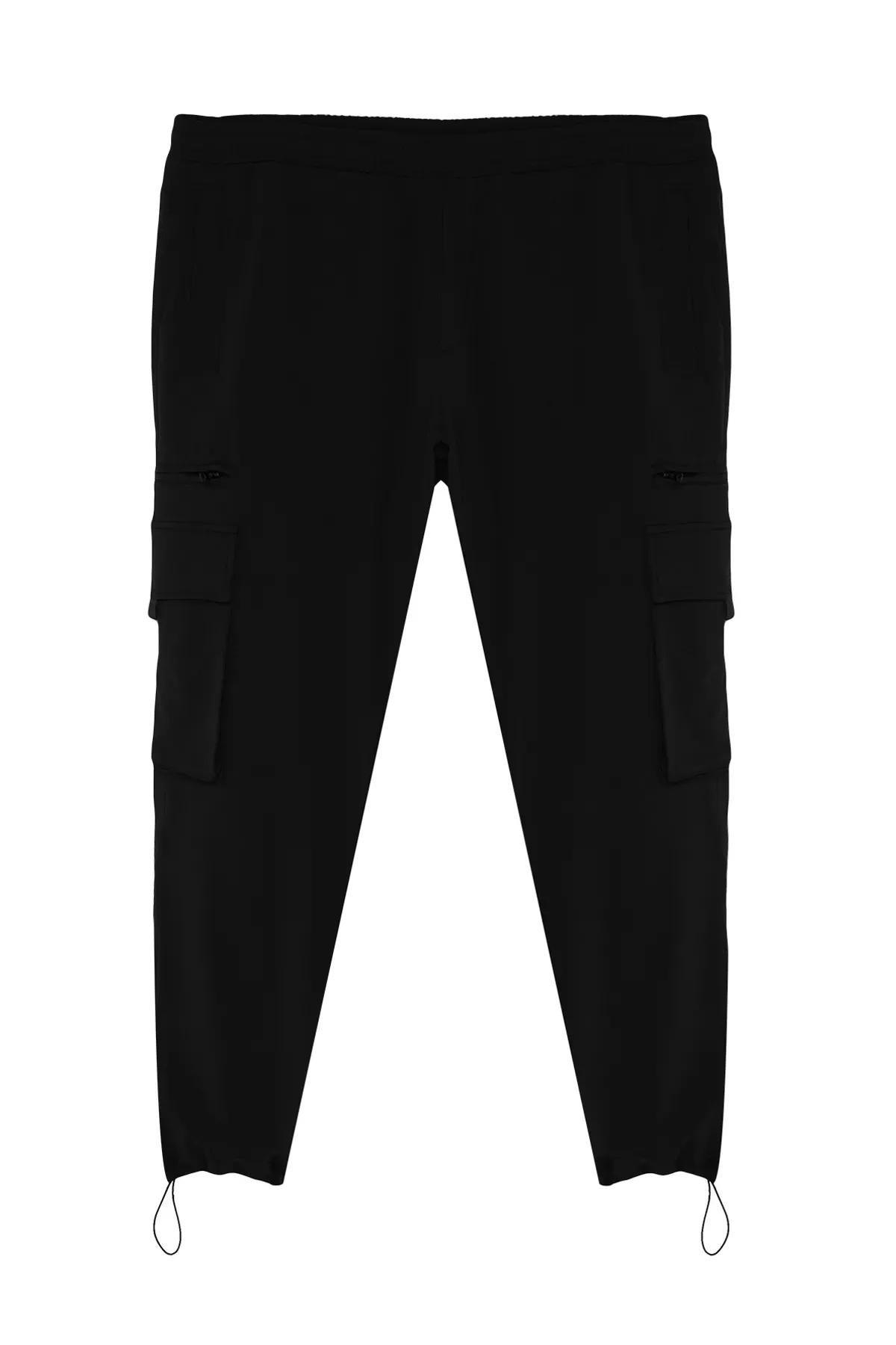 Black Plain Jogger Trousers, , large image number 5