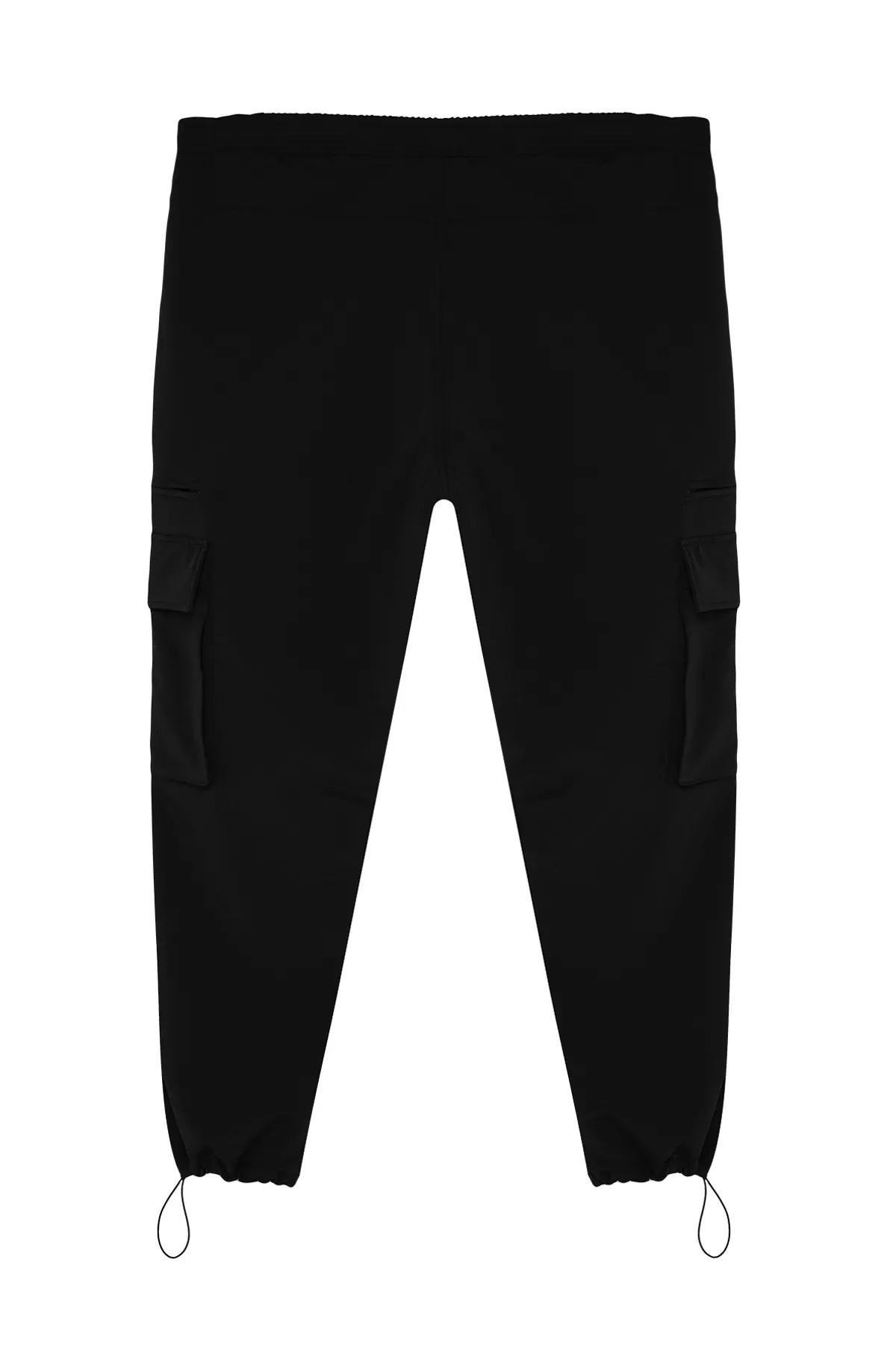 Black Plain Jogger Trousers, , large image number 6
