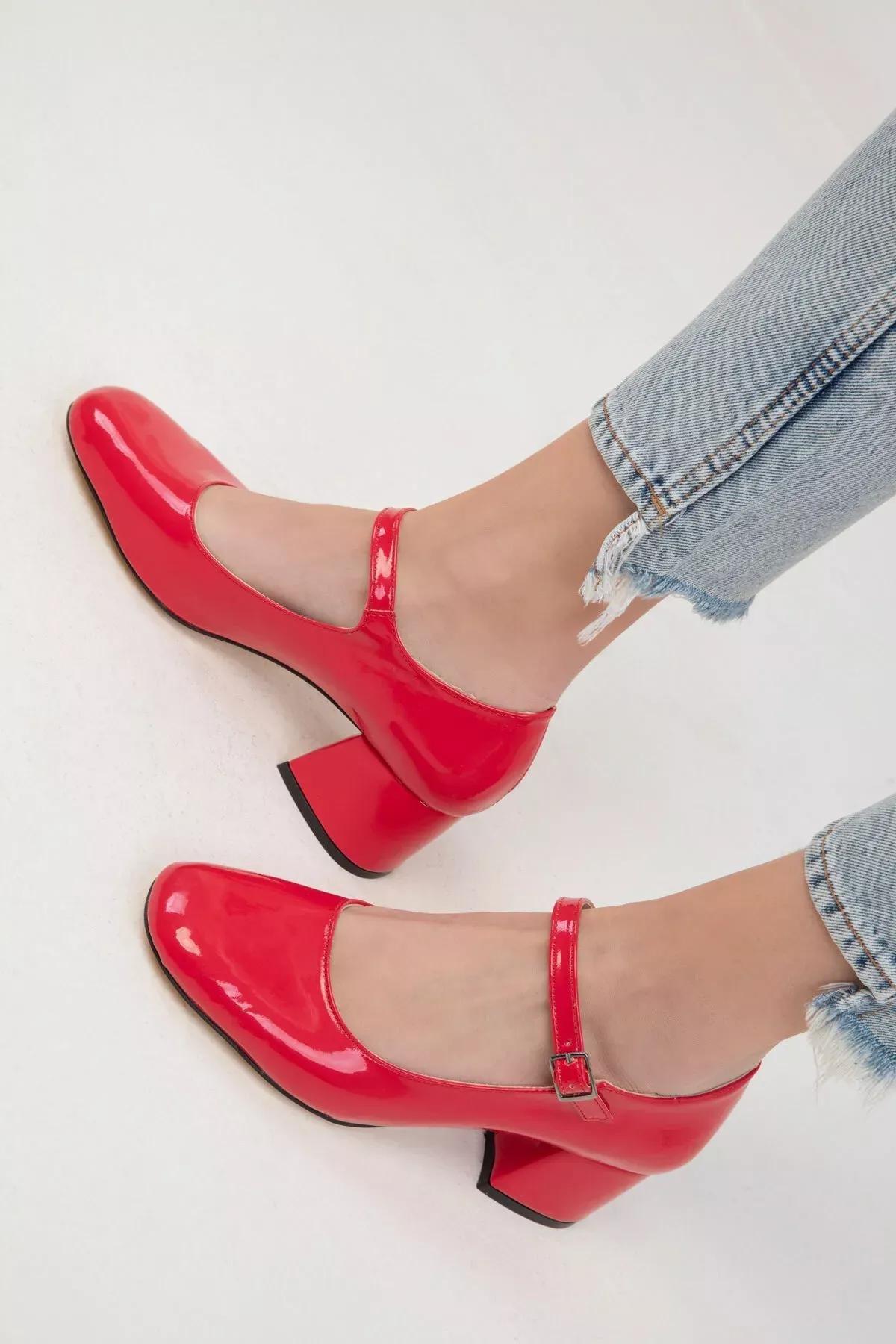Red Patent Leather Womens Classic Heeled Shoes 18447, C101_4364, large image number 0