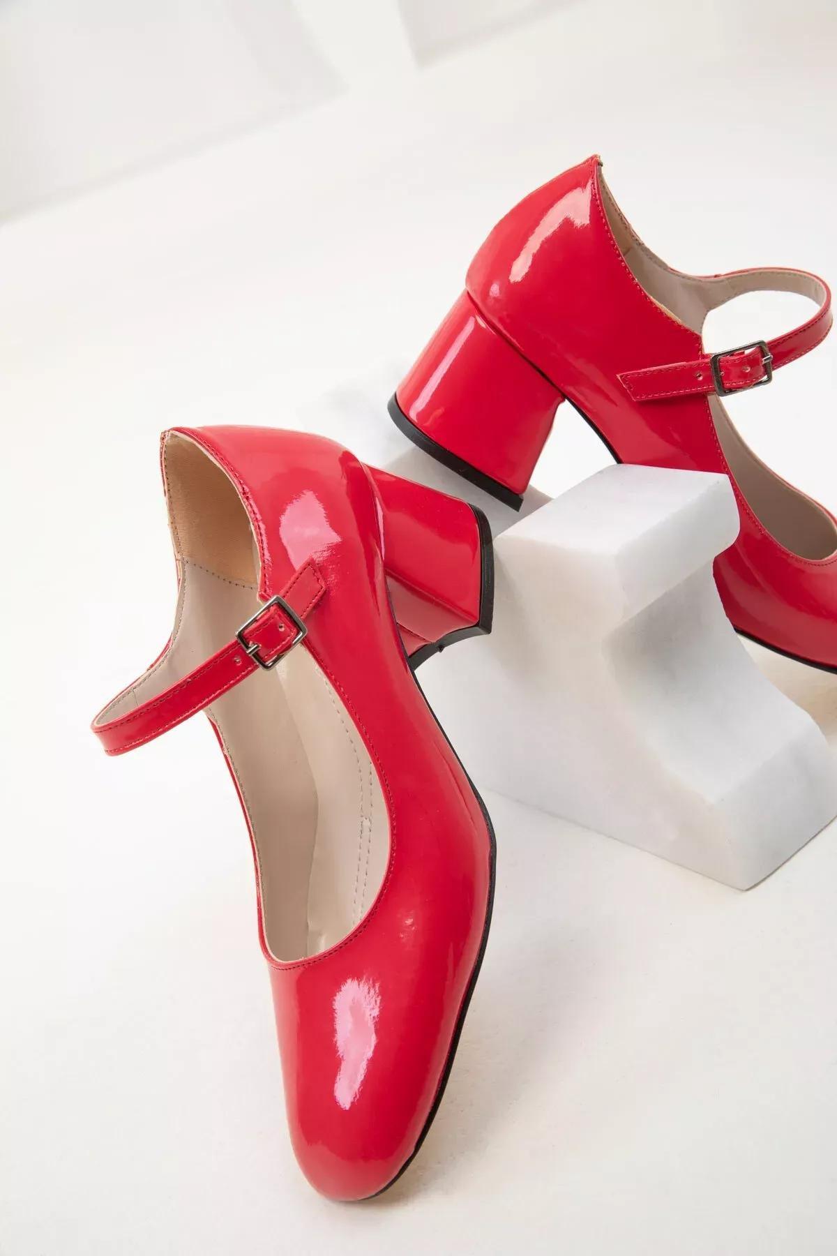 Red Patent Leather Womens Classic Heeled Shoes 18447, C101_4364, large image number 1
