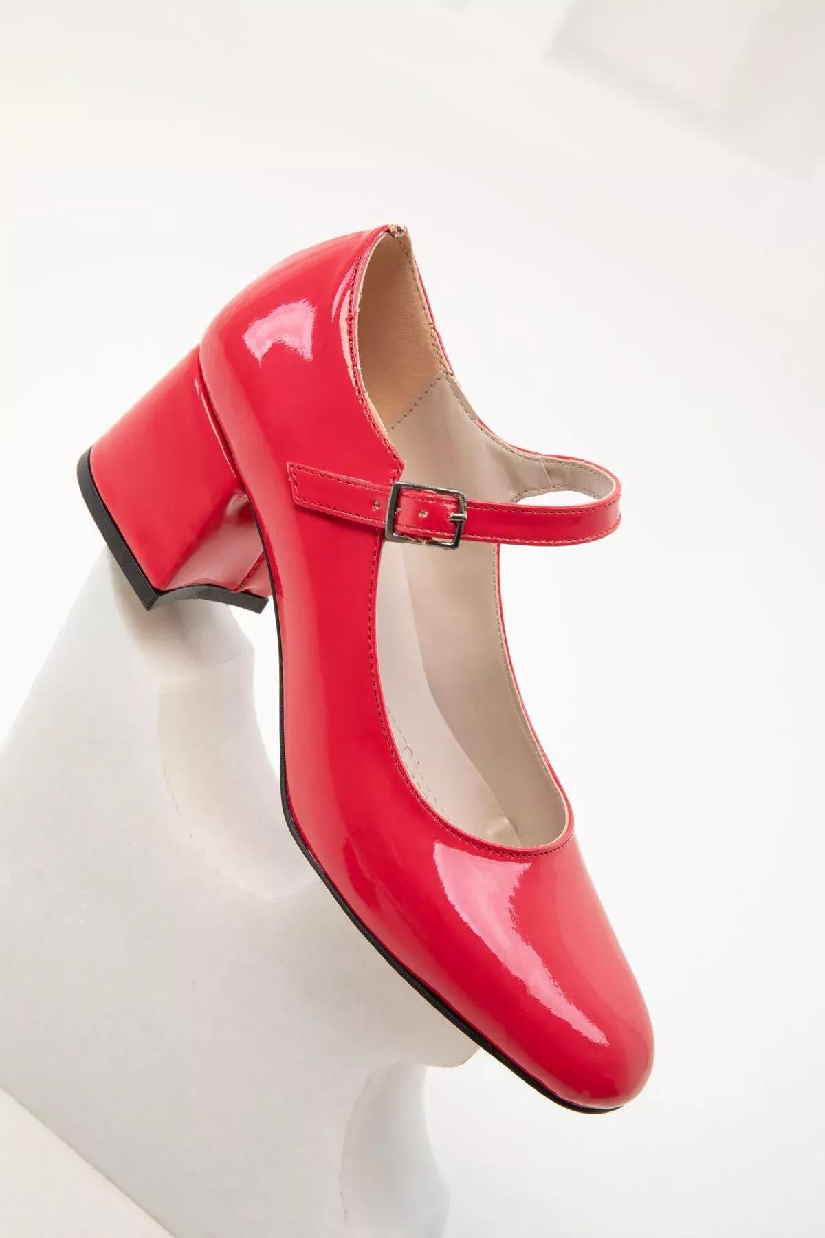 Red Patent Leather Womens Classic Heeled Shoes 18447, C101_4364, large image number 3