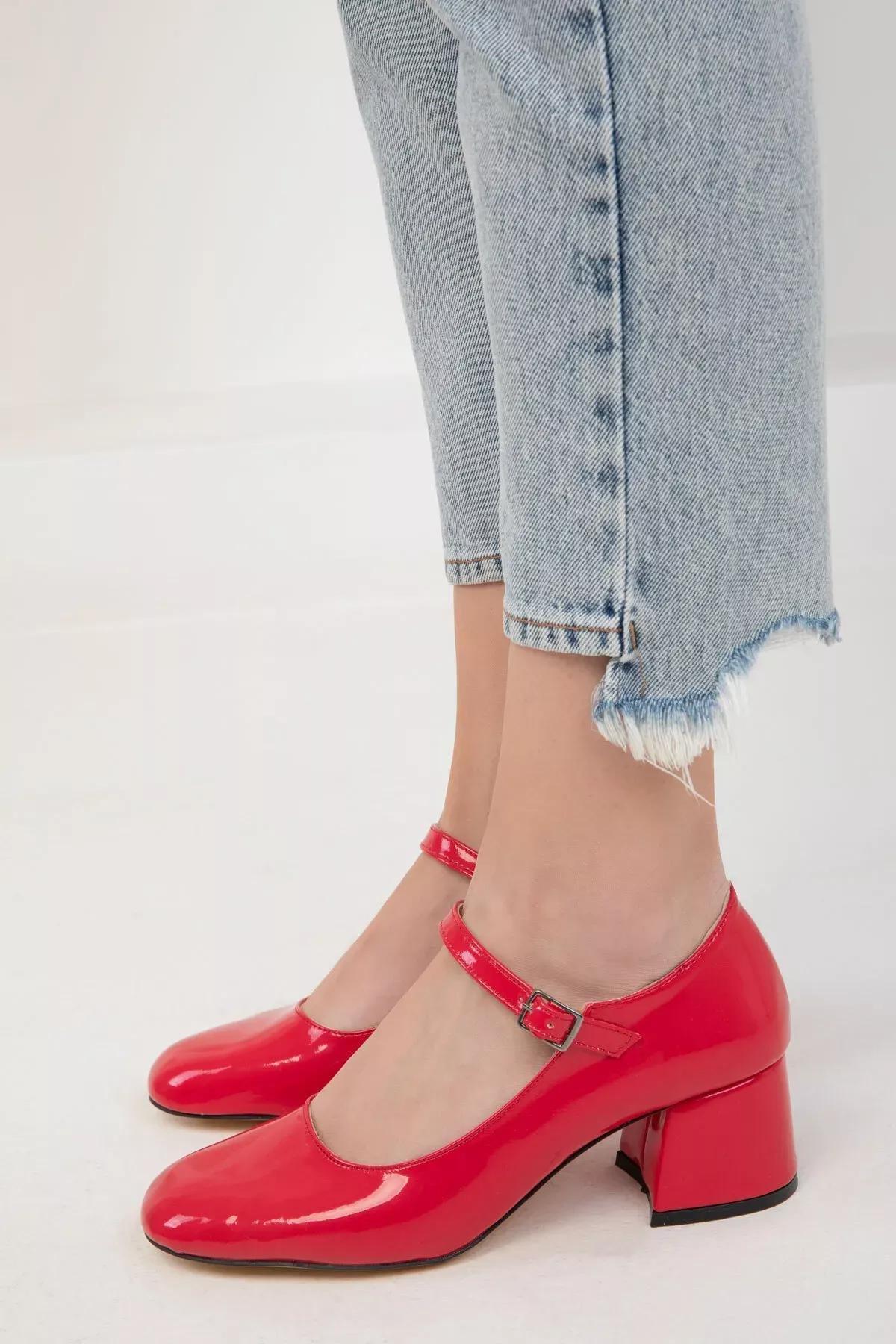Red Patent Leather Womens Classic Heeled Shoes 18447, C101_4364, large image number 4
