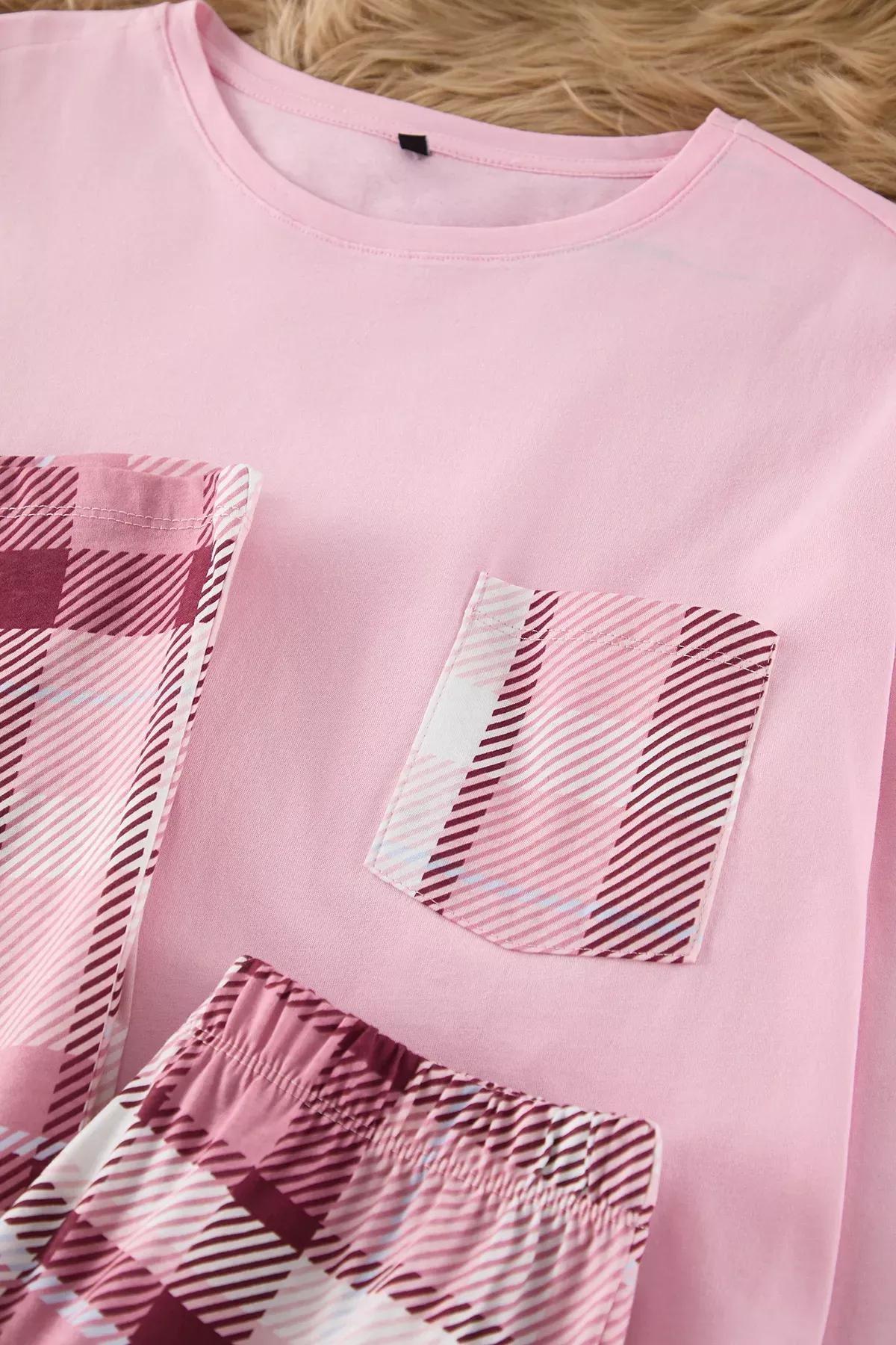 Pink Plaid Pajama Set, , large image number 1