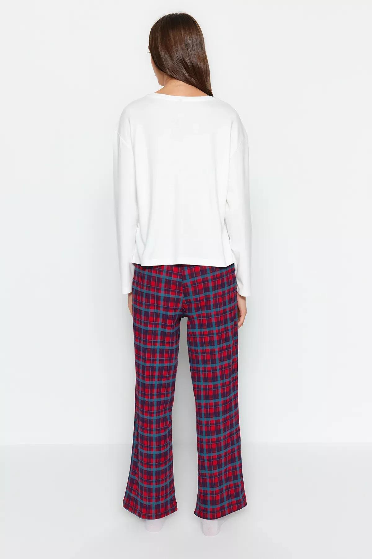 White Plaid Pyjama Set, , large image number 4