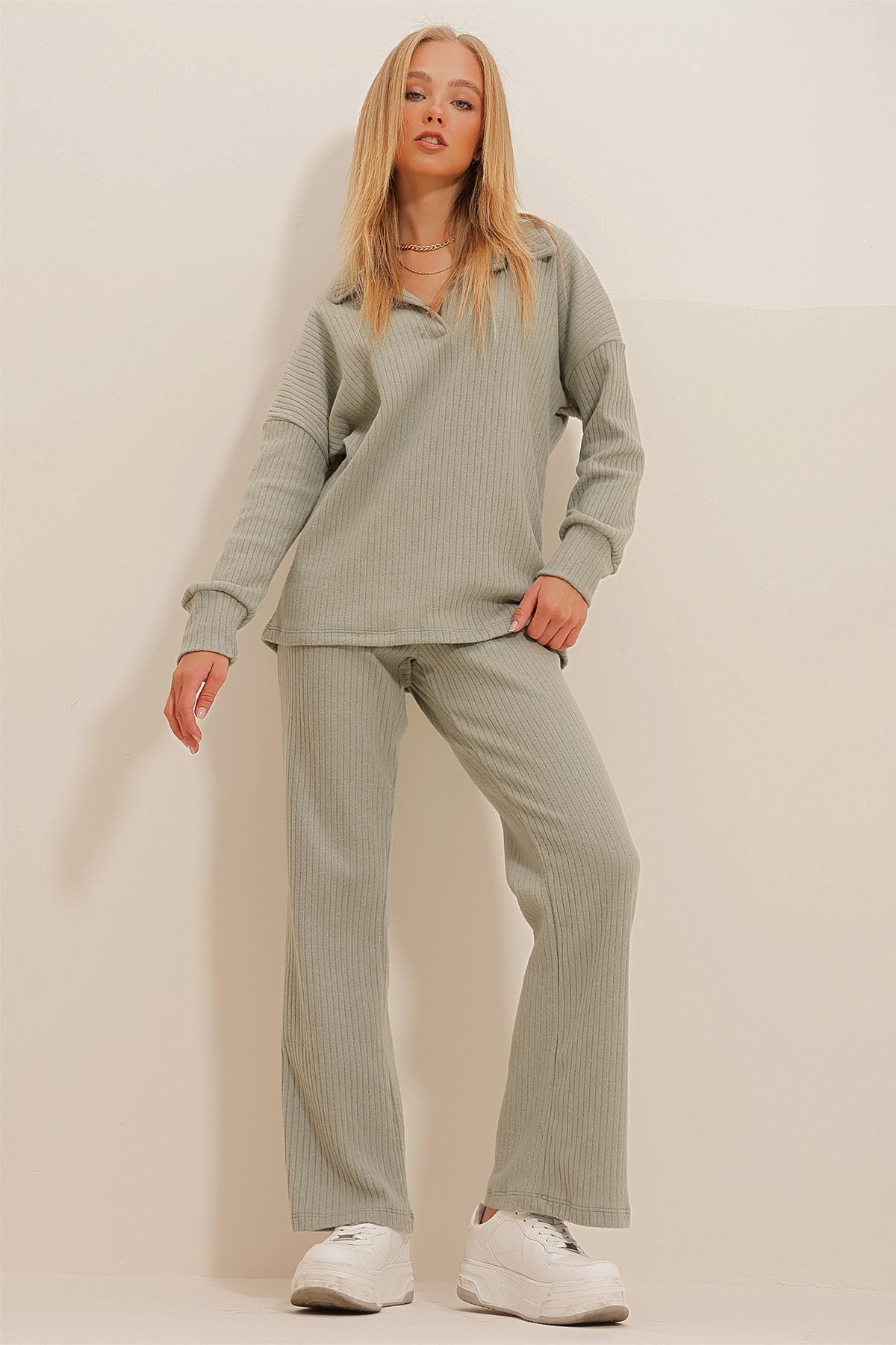 Green Polo Neck Top Co-Ord Set, , large image number 3