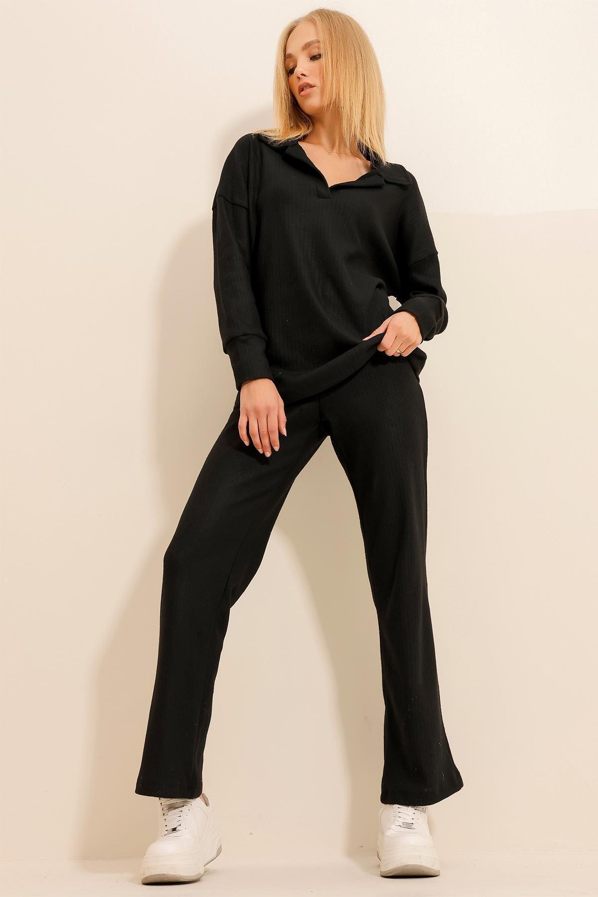Black Polo Neck Top, BLACK, large image number 4
