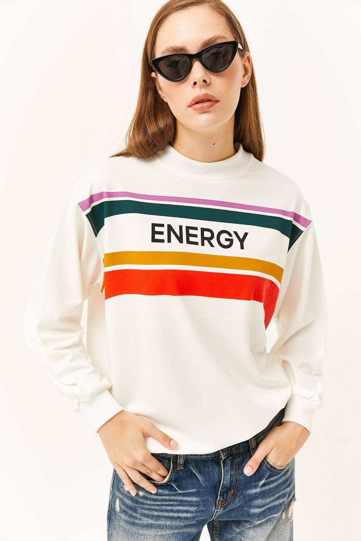 Ecru Printed Soft Textured Sweatshirt, C101_3324, large image number 1
