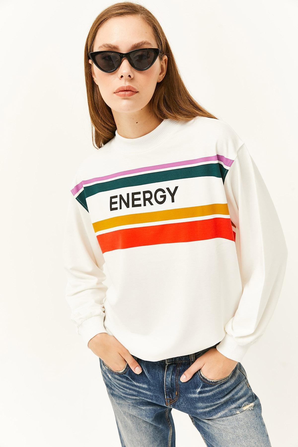 Ecru Printed Soft Textured Sweatshirt, C101_3324, large image number 3