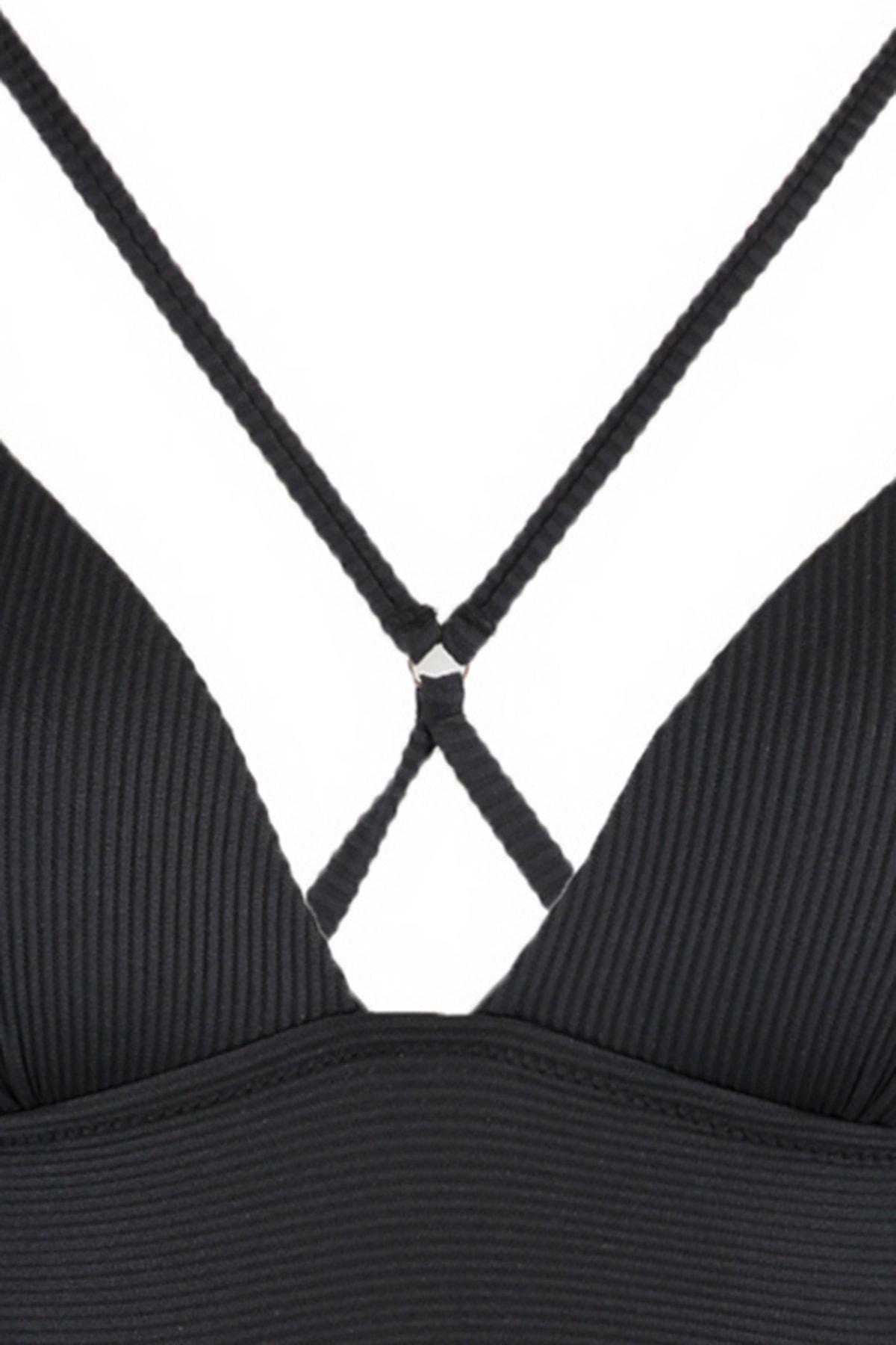 Trendyol - Black Plain Triangle Bikini Top