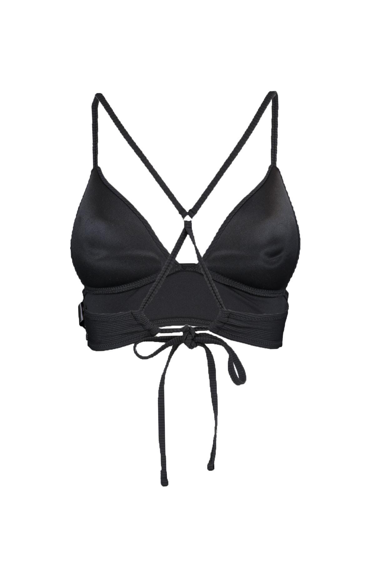 Black Plain Triangle Bikini Top, , large image number 12