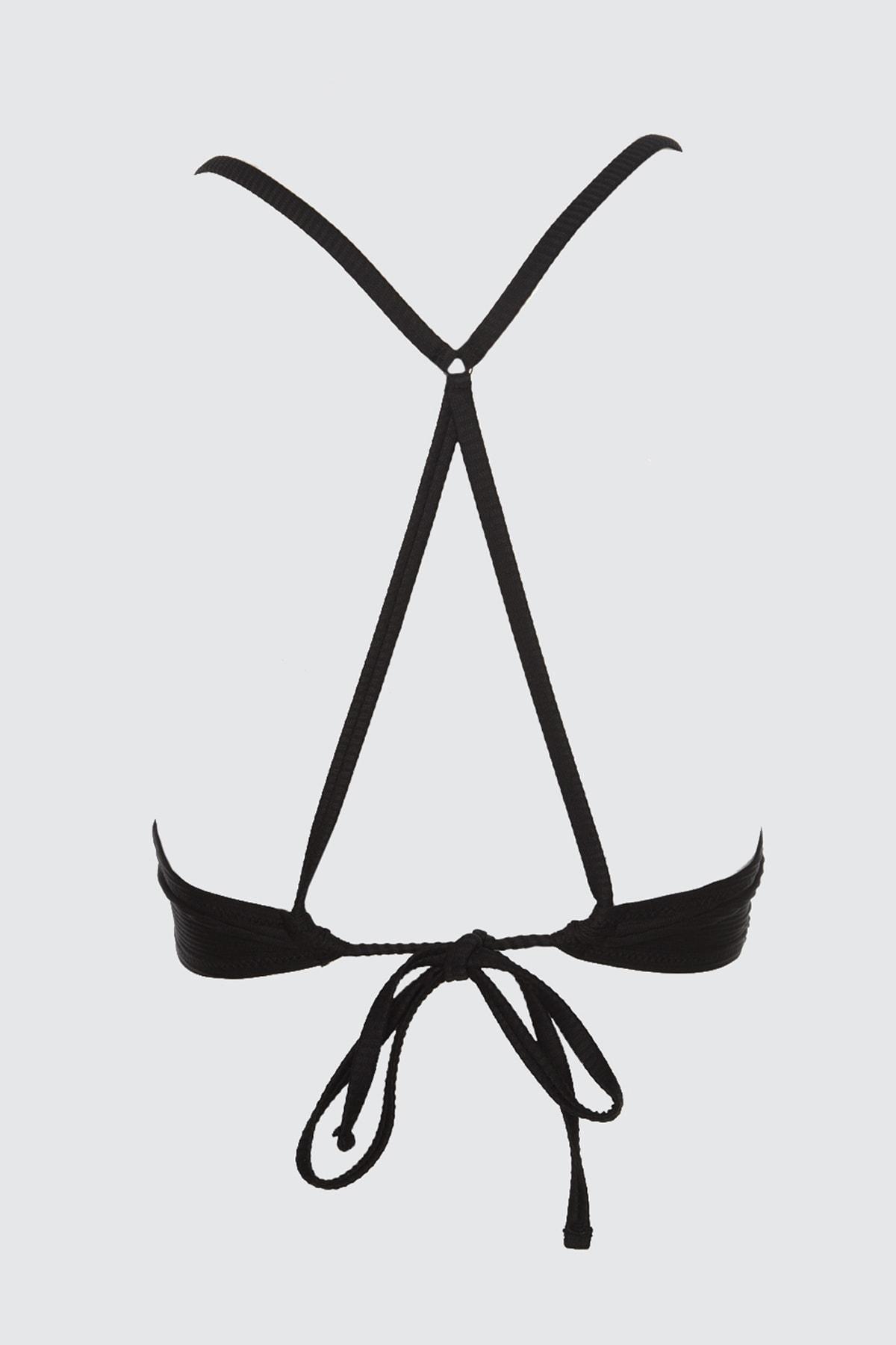 Trendyol - Black Plain Triangle Bikini Top