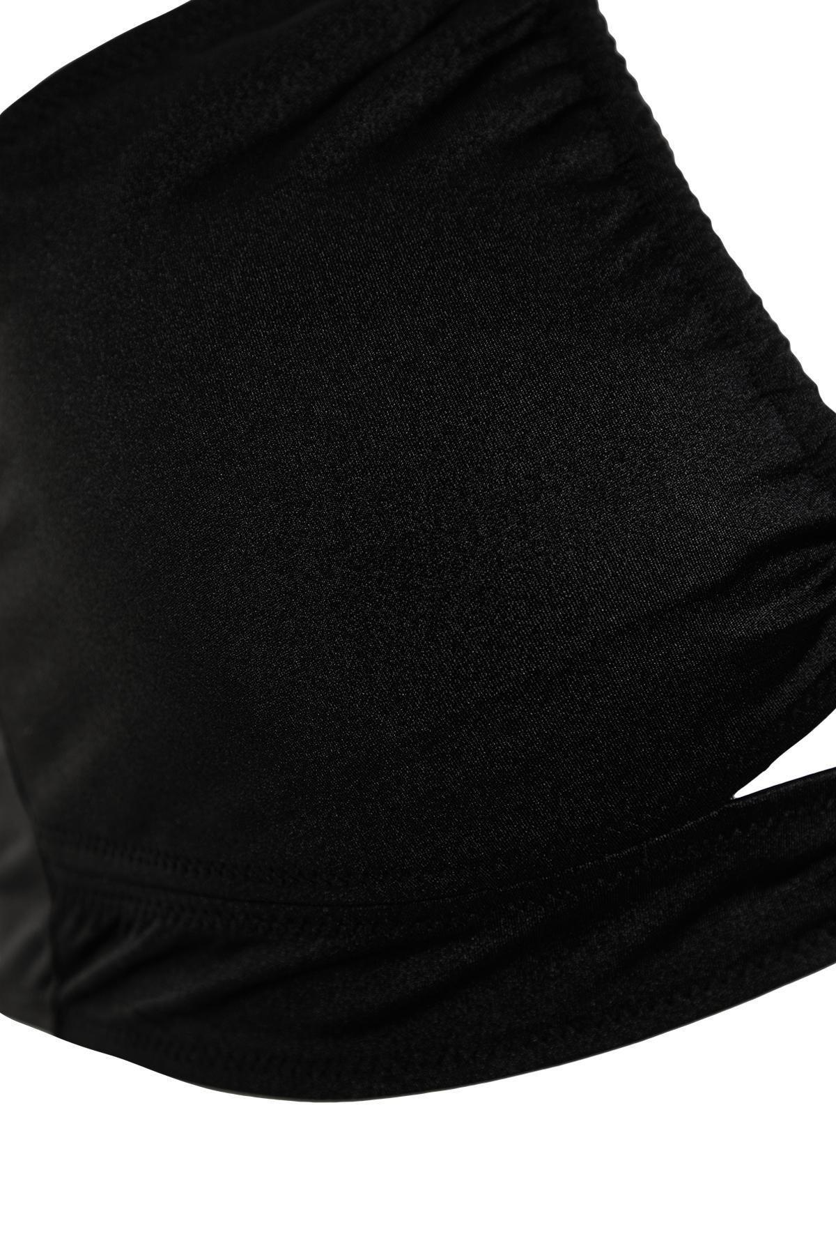 Black Tie Detailed Slimming Effect Bikini Top, , large image number 3