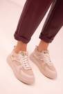 SOHO - Beige Lace-Up Plush Sneakers