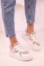 SOHO - White Lace-Up Plush Sneakers