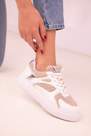 SOHO - White Lace-Up Plush Sneakers