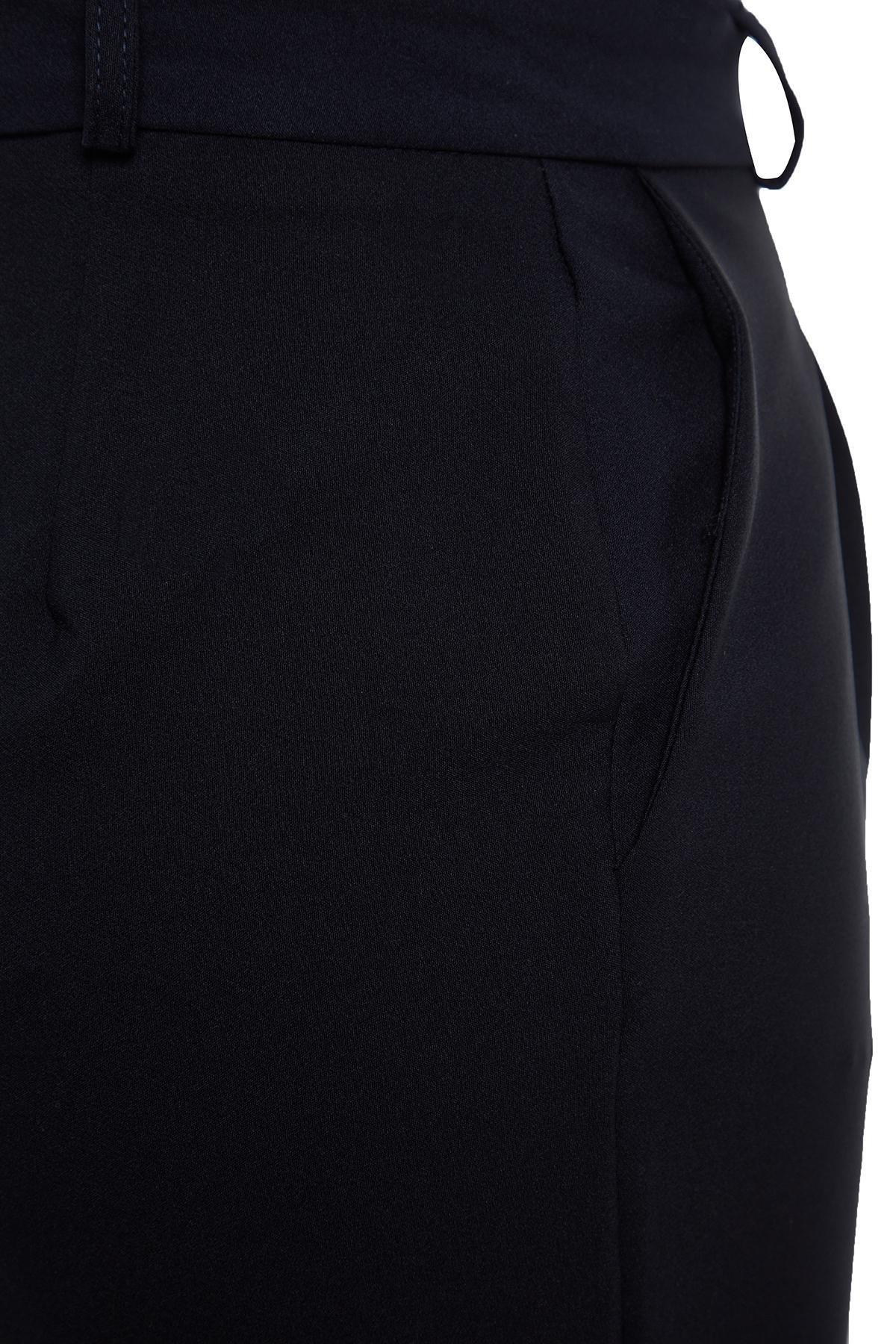 Blue Straight Cut Pleated Trousers, , large image number 6