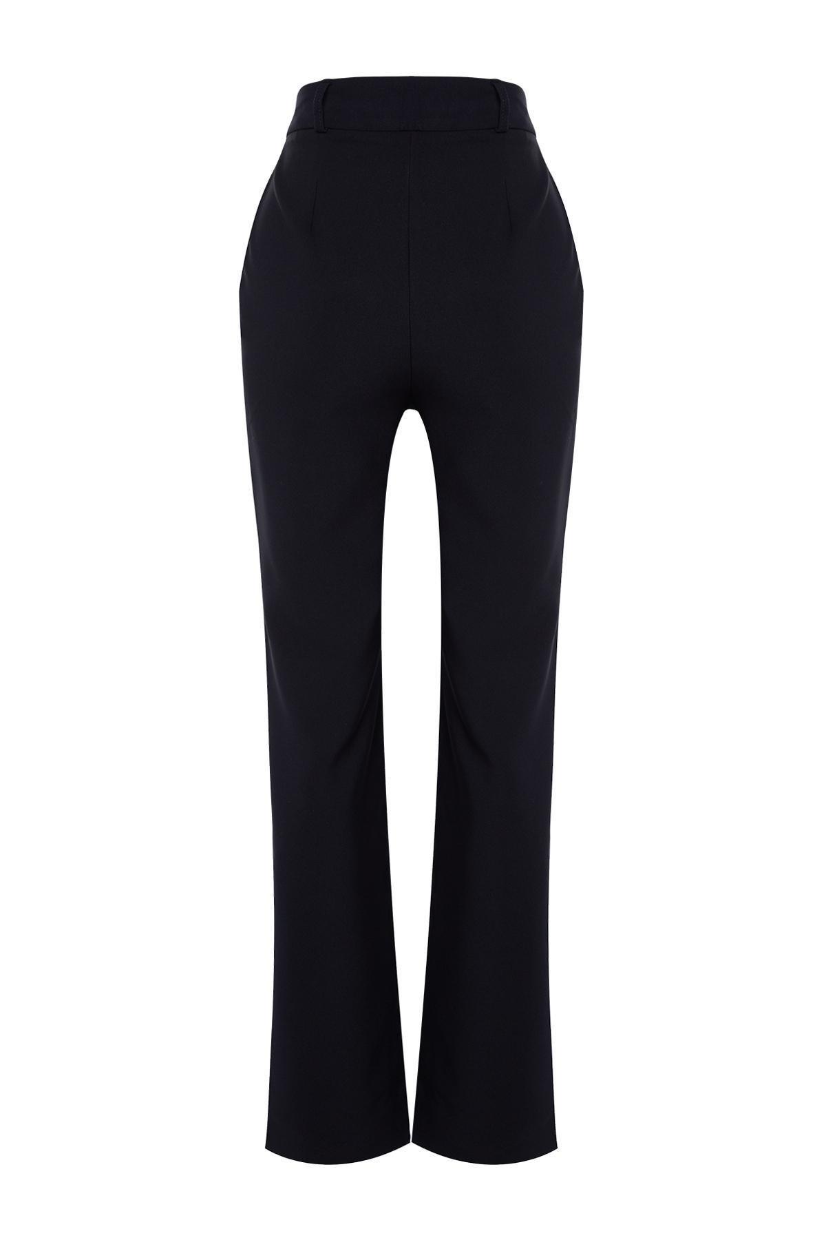 Trendyol - Blue Straight Cut Pleated Trousers