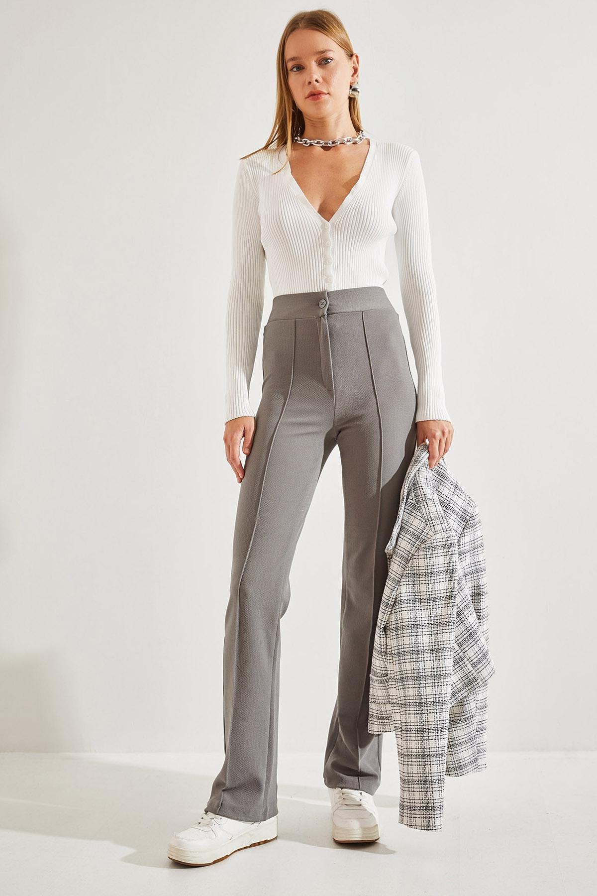 Grey Palazzo Trousers, C101_1653, large image number 0