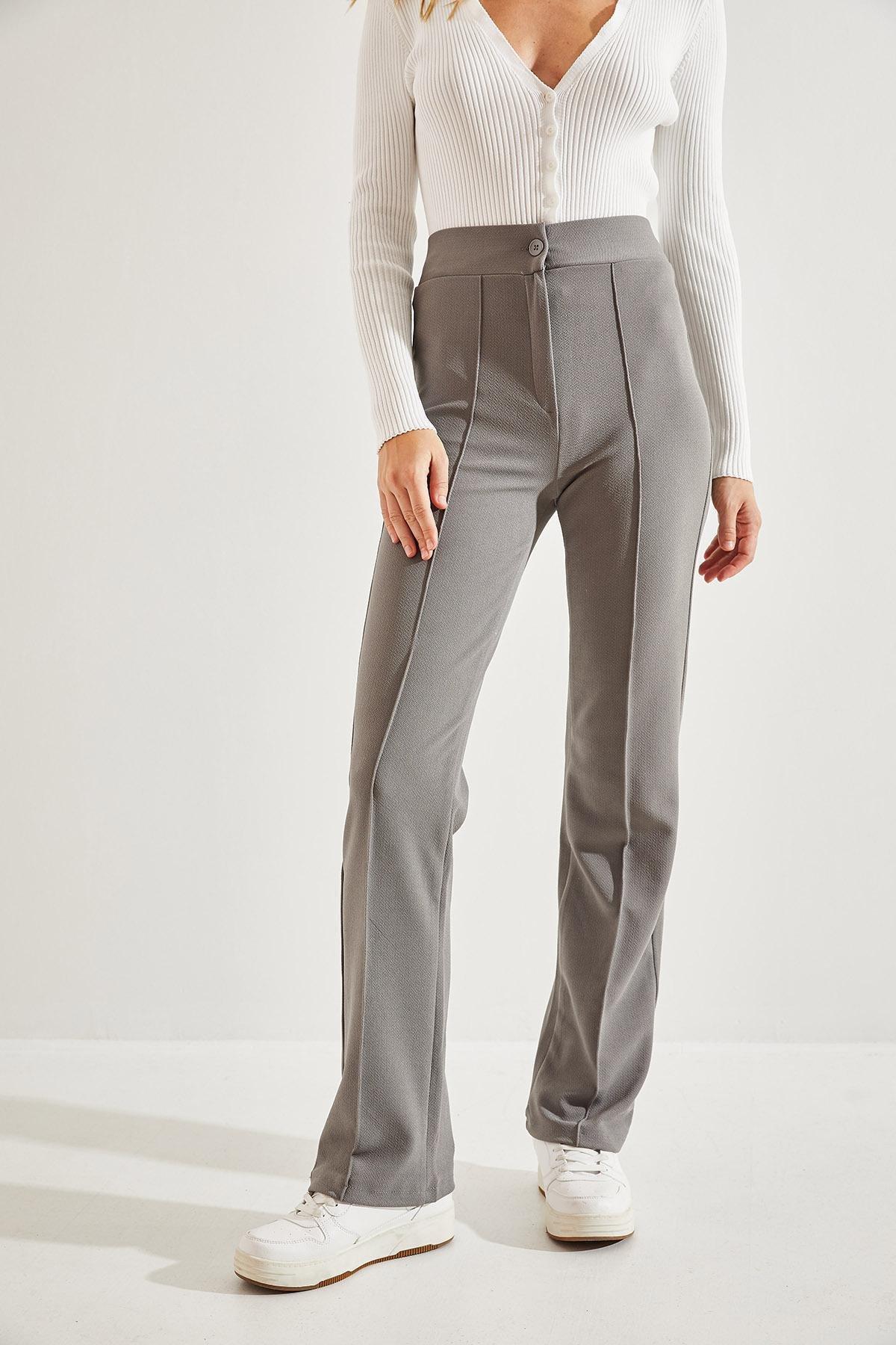 Grey Palazzo Trousers, C101_1653, large image number 1