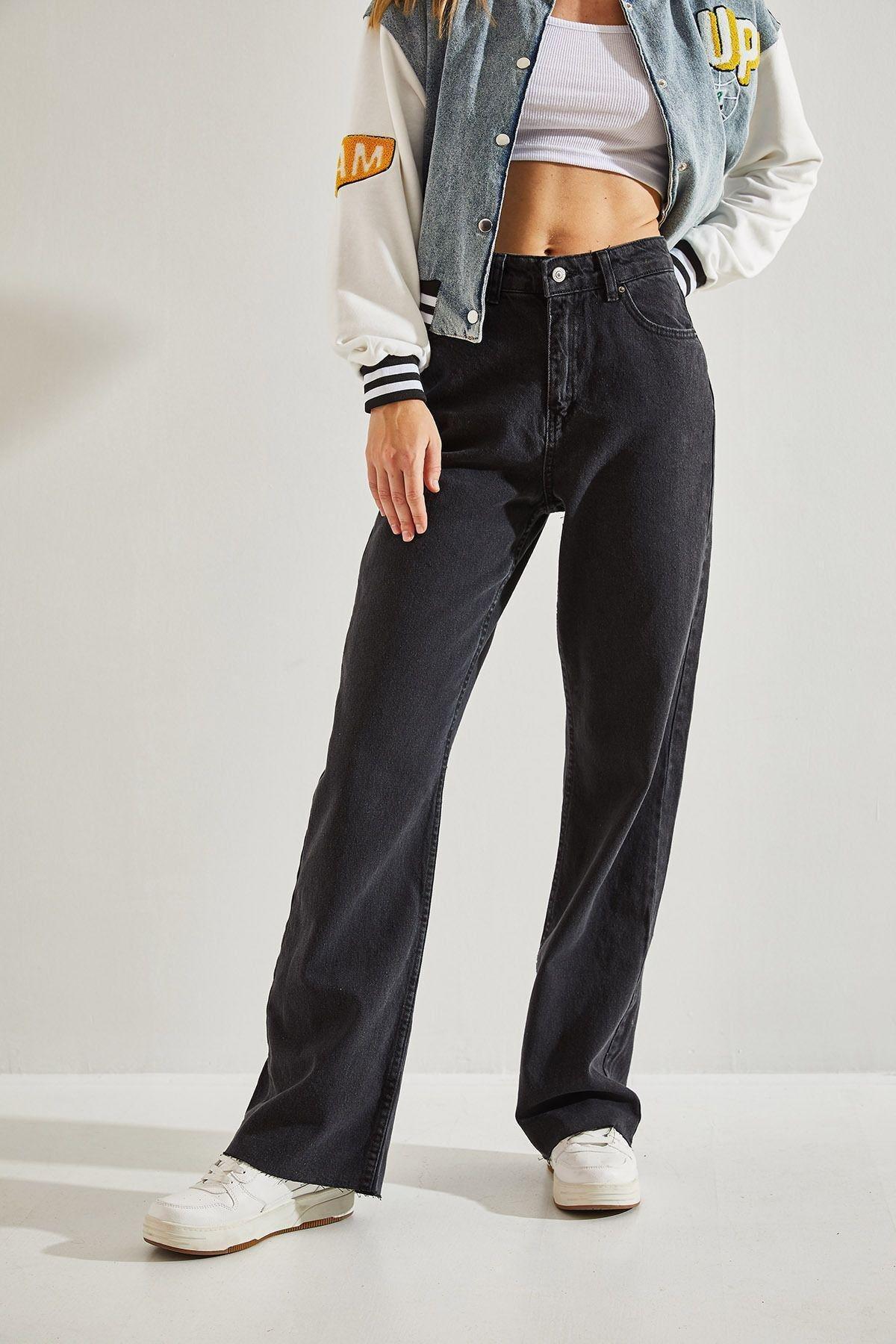 Black High-Waist Patterned Trousers, C101_5720, large image number 1