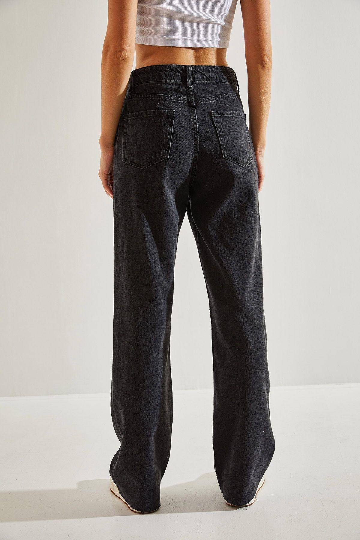 Black High-Waist Patterned Trousers, C101_5720, large image number 2