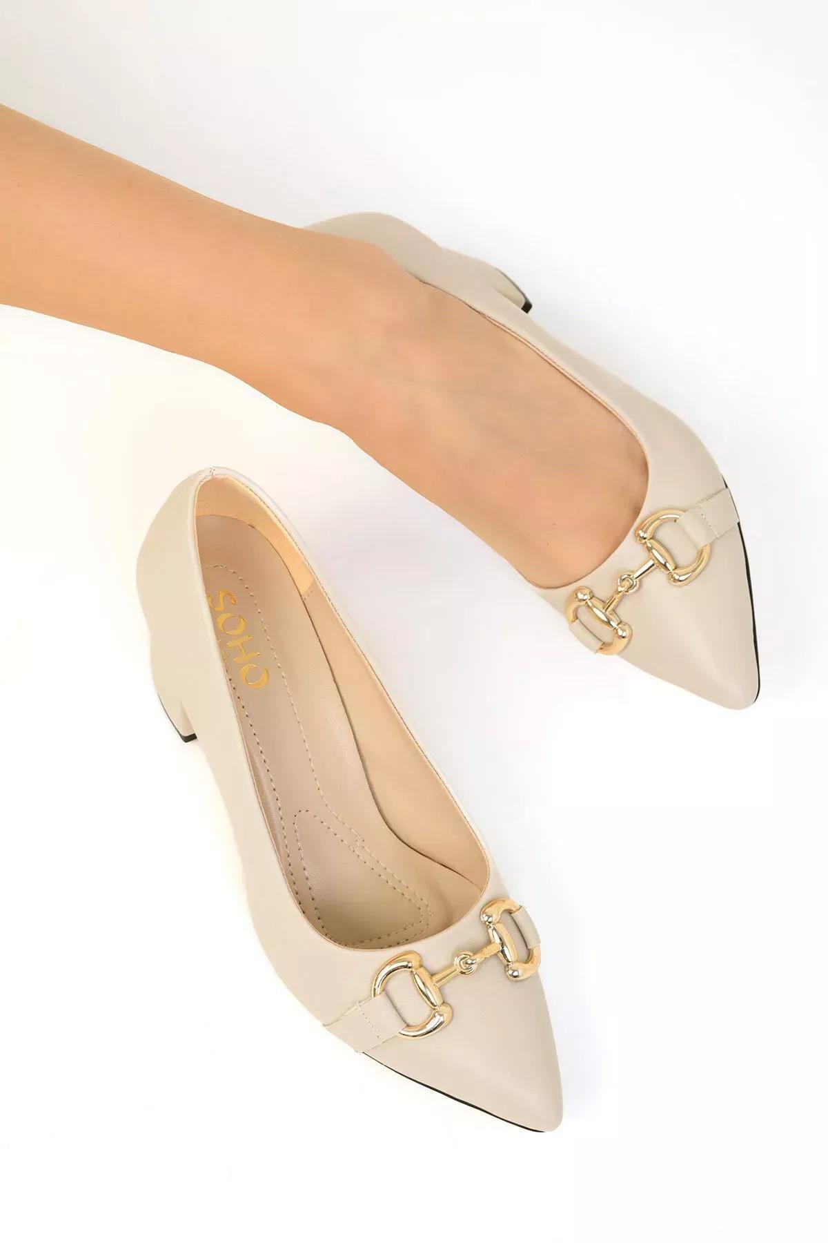 Beige Womens Classic Heeled Shoes 18477, , large image number 0