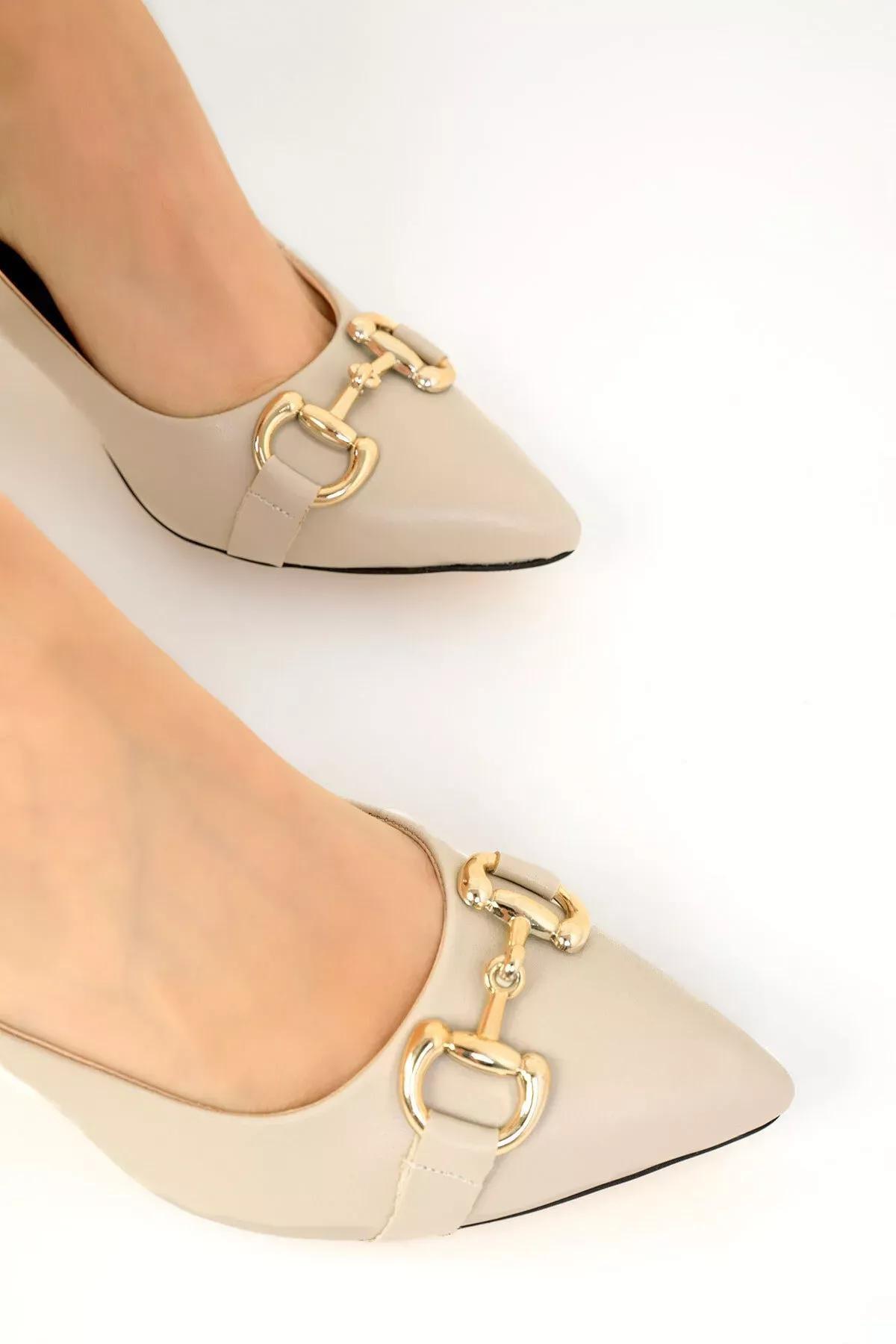 Beige Womens Classic Heeled Shoes 18477, , large image number 2