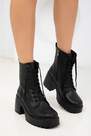 SOHO - Black Laced Chunky Boots