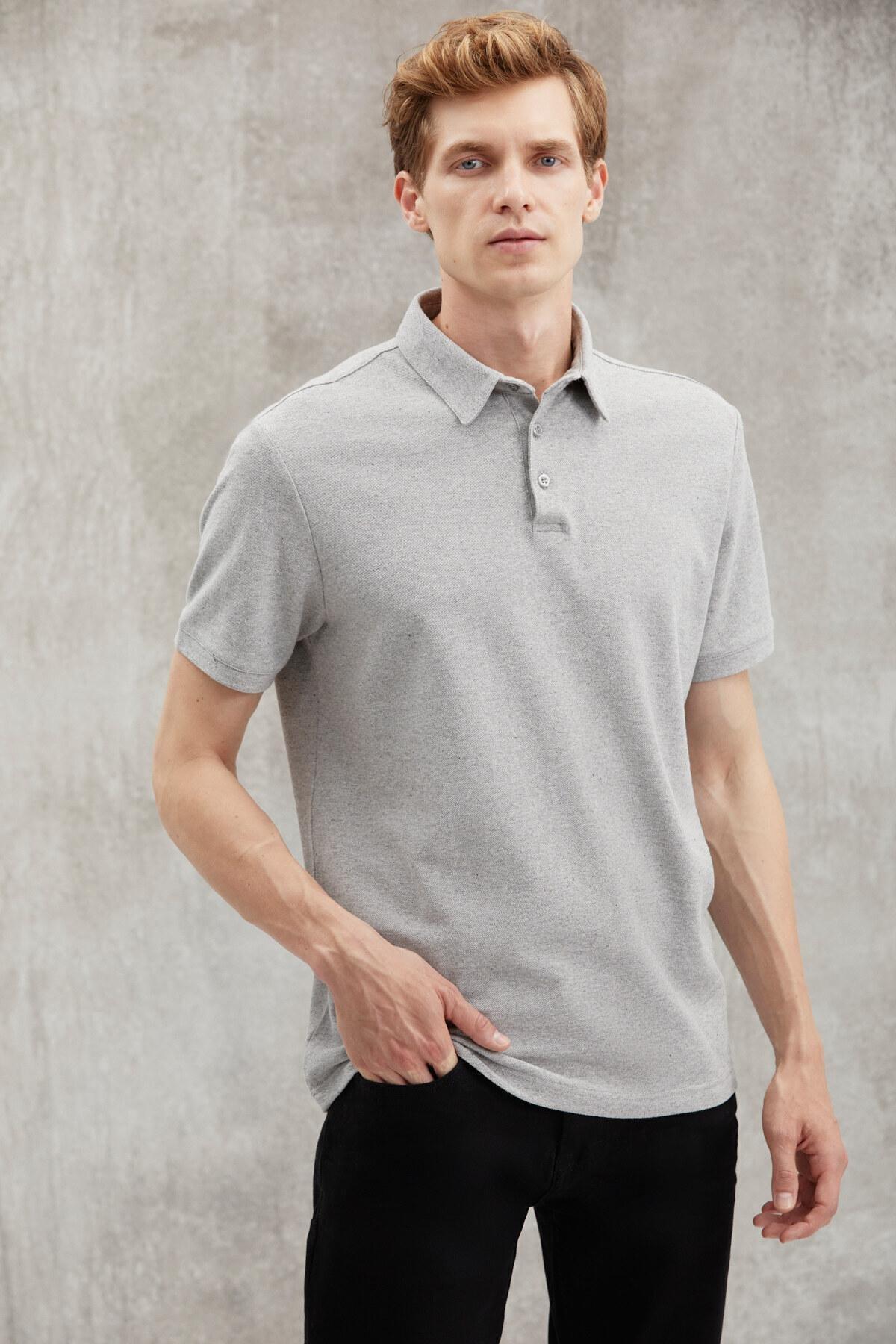 Eddiee Mens Slim Fit 100% Cotton Grimelange Polo Neck T-shirt, Single, , large image number 0
