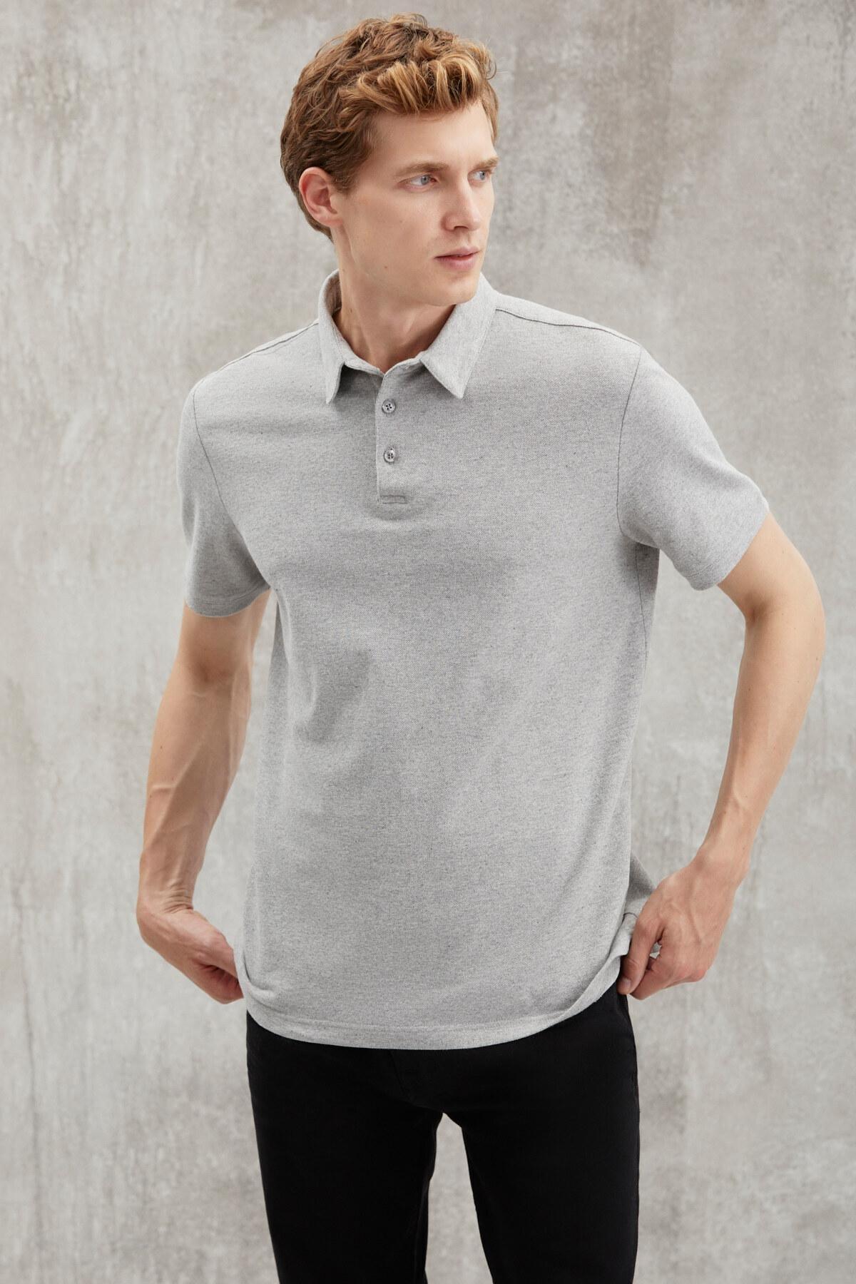 Eddiee Mens Slim Fit 100% Cotton Grimelange Polo Neck T-shirt, Single, , large image number 1