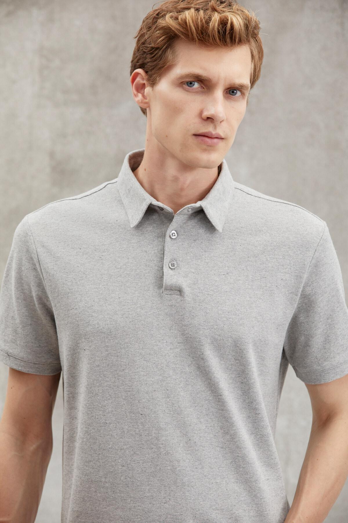 Eddiee Mens Slim Fit 100% Cotton Grimelange Polo Neck T-shirt, Single, , large image number 3