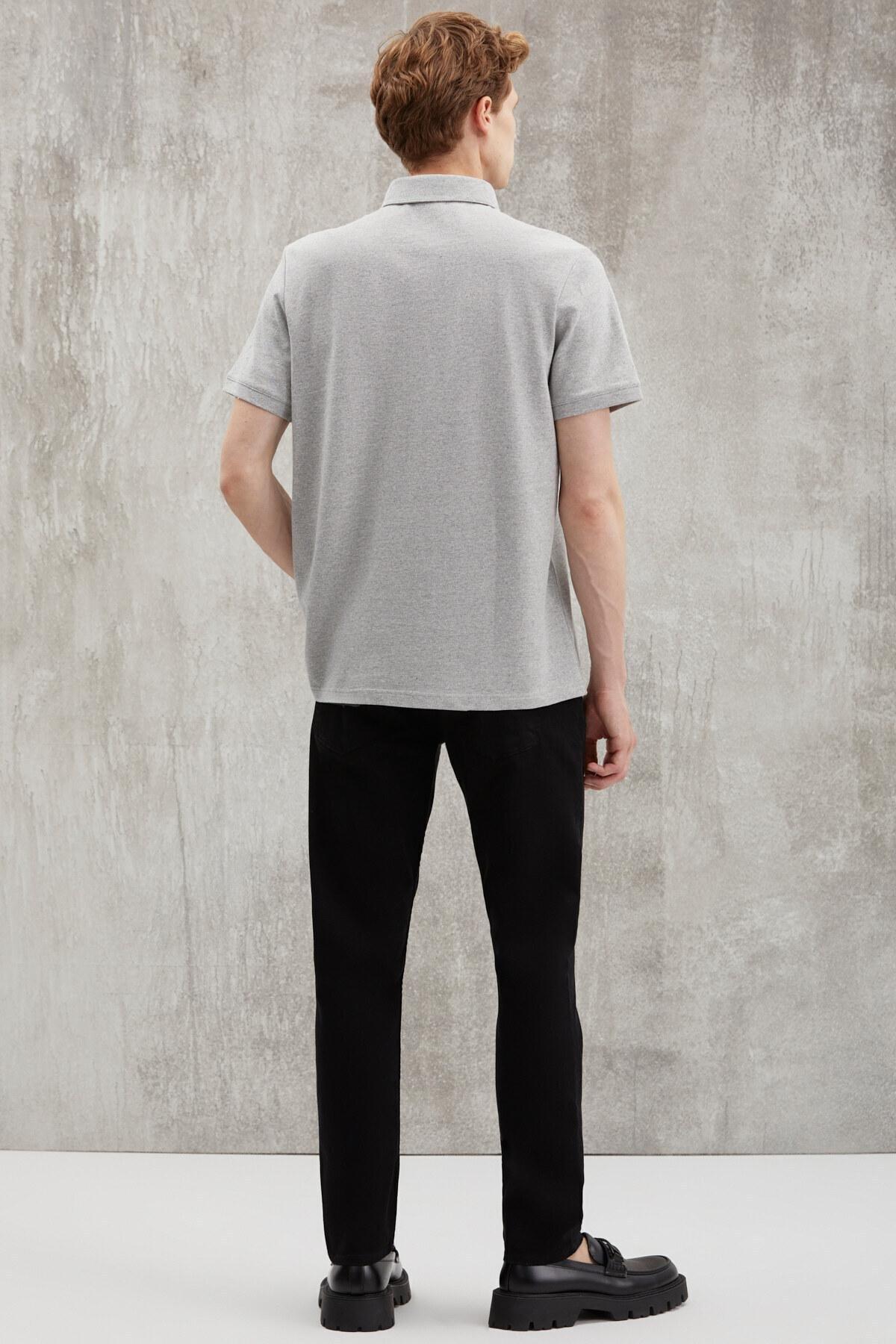 Eddiee Mens Slim Fit 100% Cotton Grimelange Polo Neck T-shirt, Single, , large image number 4