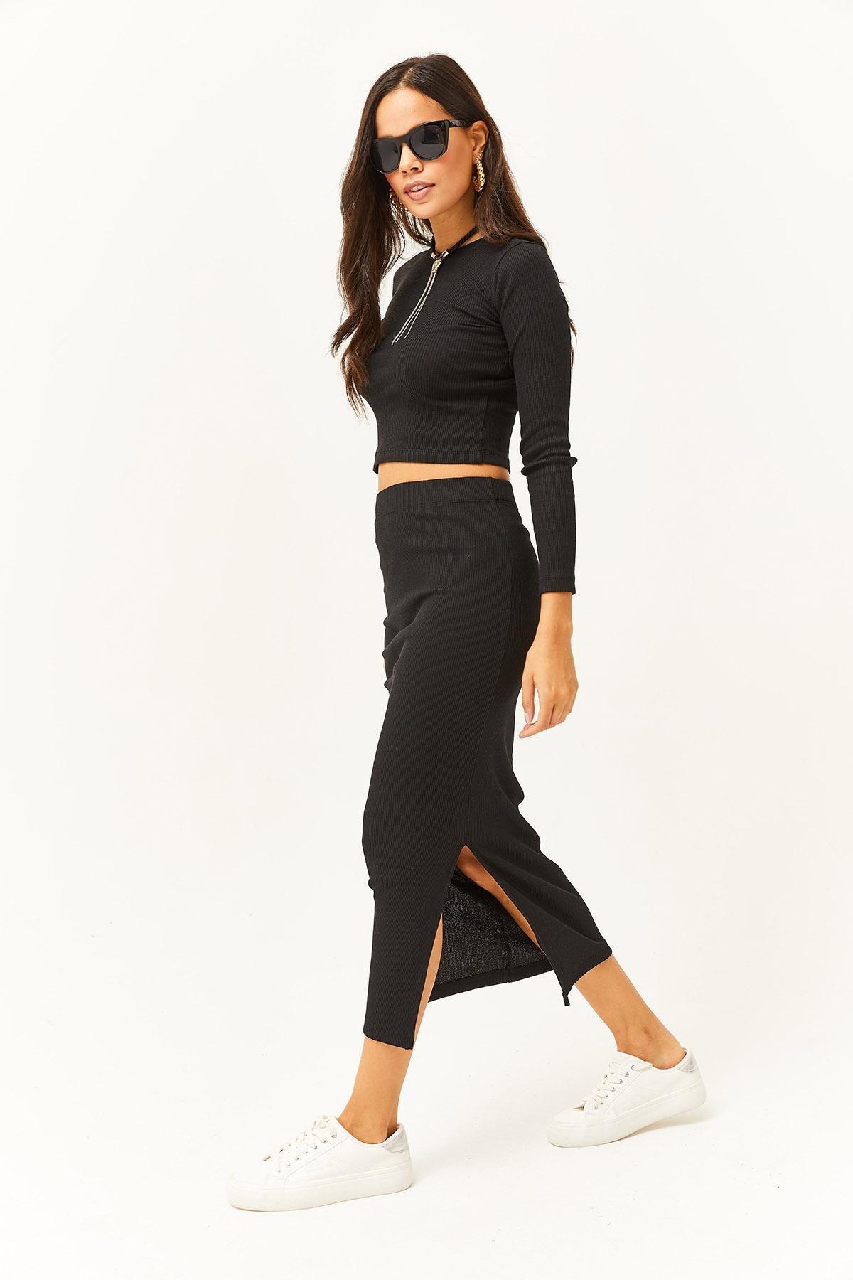 Black Crew Neck Co-Ord Set, , large image number 4