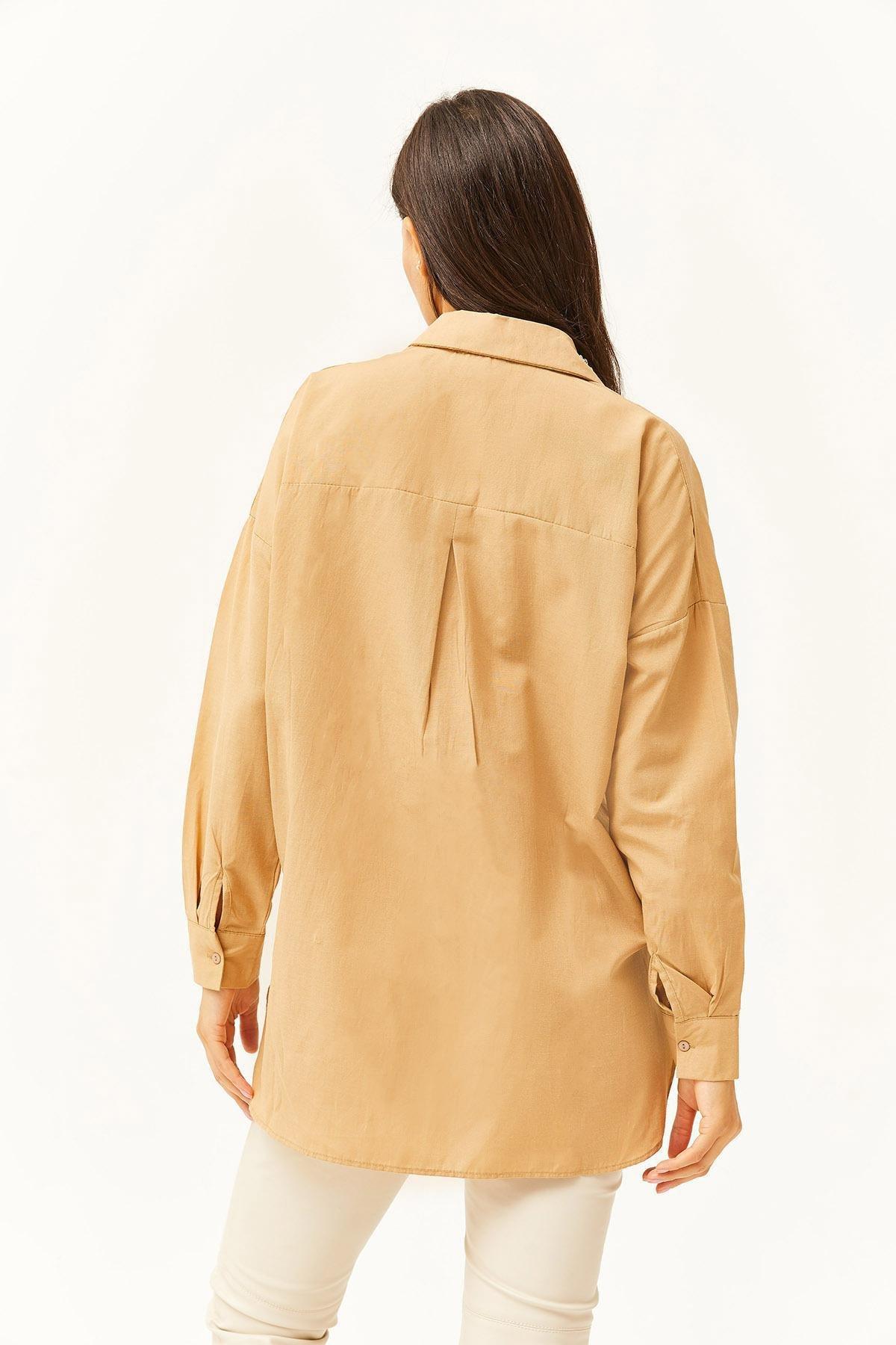 Beige Long Sleeve Embraided Shirt, , large image number 4