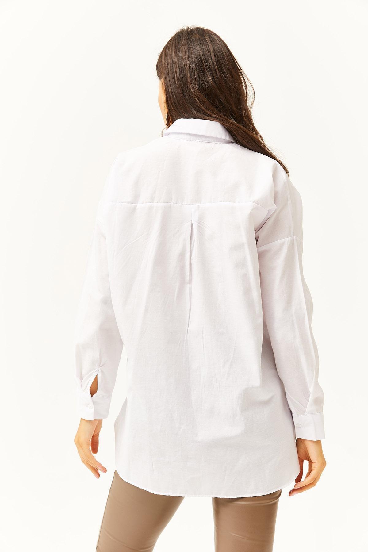 White Long Sleeve Embraided Shirt, , large image number 5