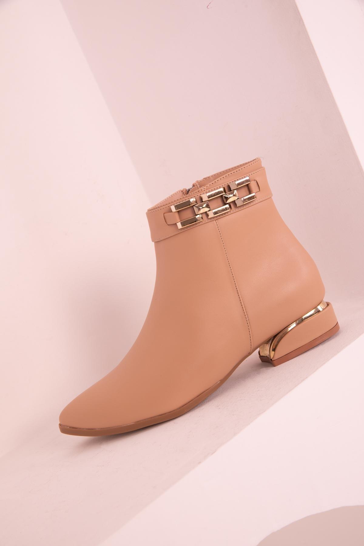 Beige Leather Boots, C101_3554, large image number 4