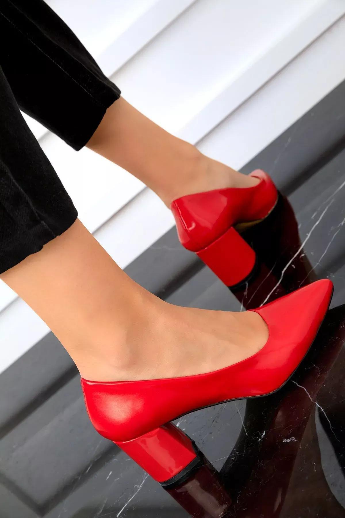 Red Patent Leather Womens Classic High Heel Shoes 18511, , large image number 3