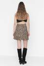 Trendyol - Brown Floral Ruffle Hem Mini Skirt