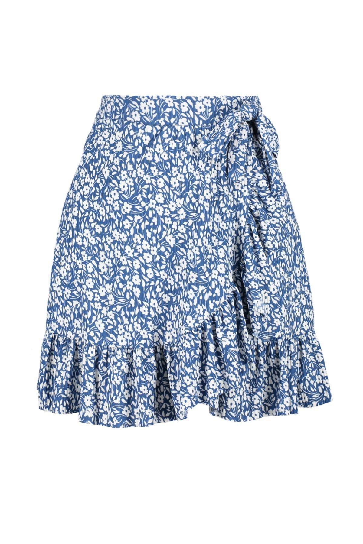 Blue Floral Mini Skirt, , large image number 5