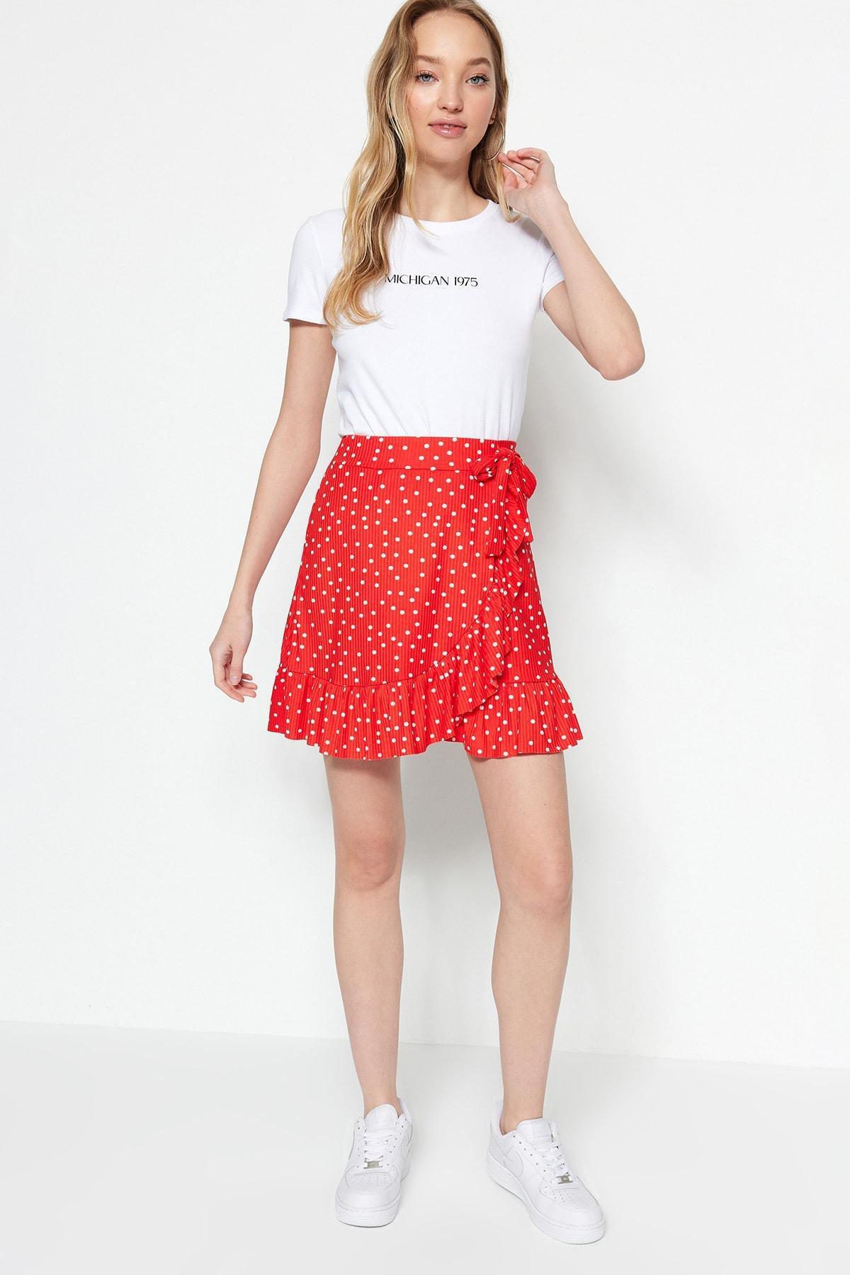 Pink Ruffle Mini Knit Skirt, , large image number 9