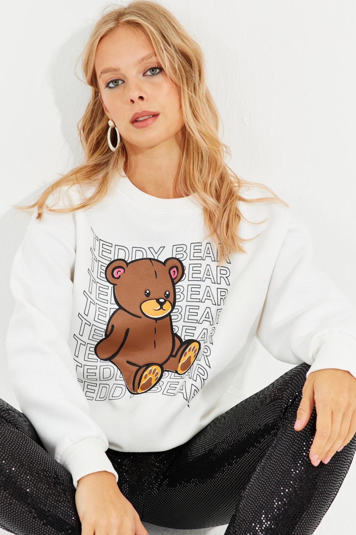 Ecru Graphic Print Sweatshirt, Ecru, large image number 0