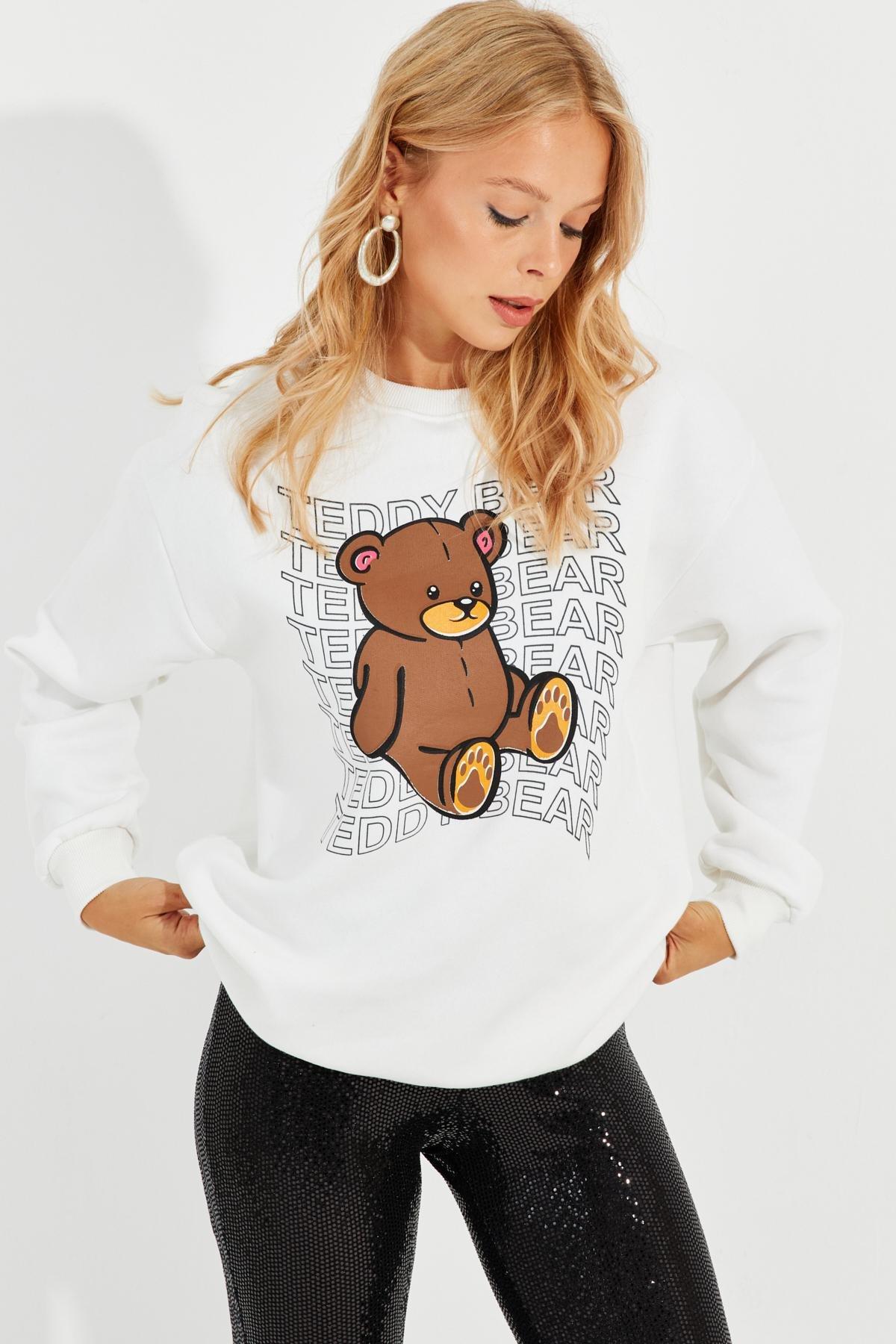 Ecru Graphic Print Sweatshirt, Ecru, large image number 2