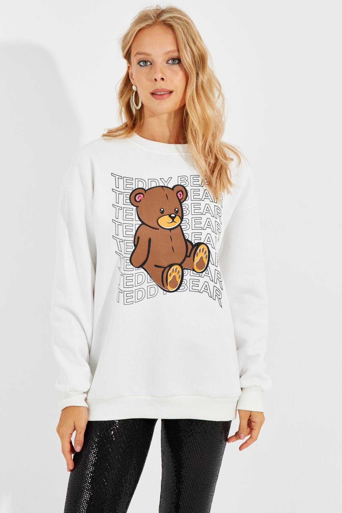 Ecru Graphic Print Sweatshirt, Ecru, large image number 4