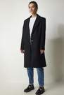 Happiness - Black Buttoned Cachet Coat