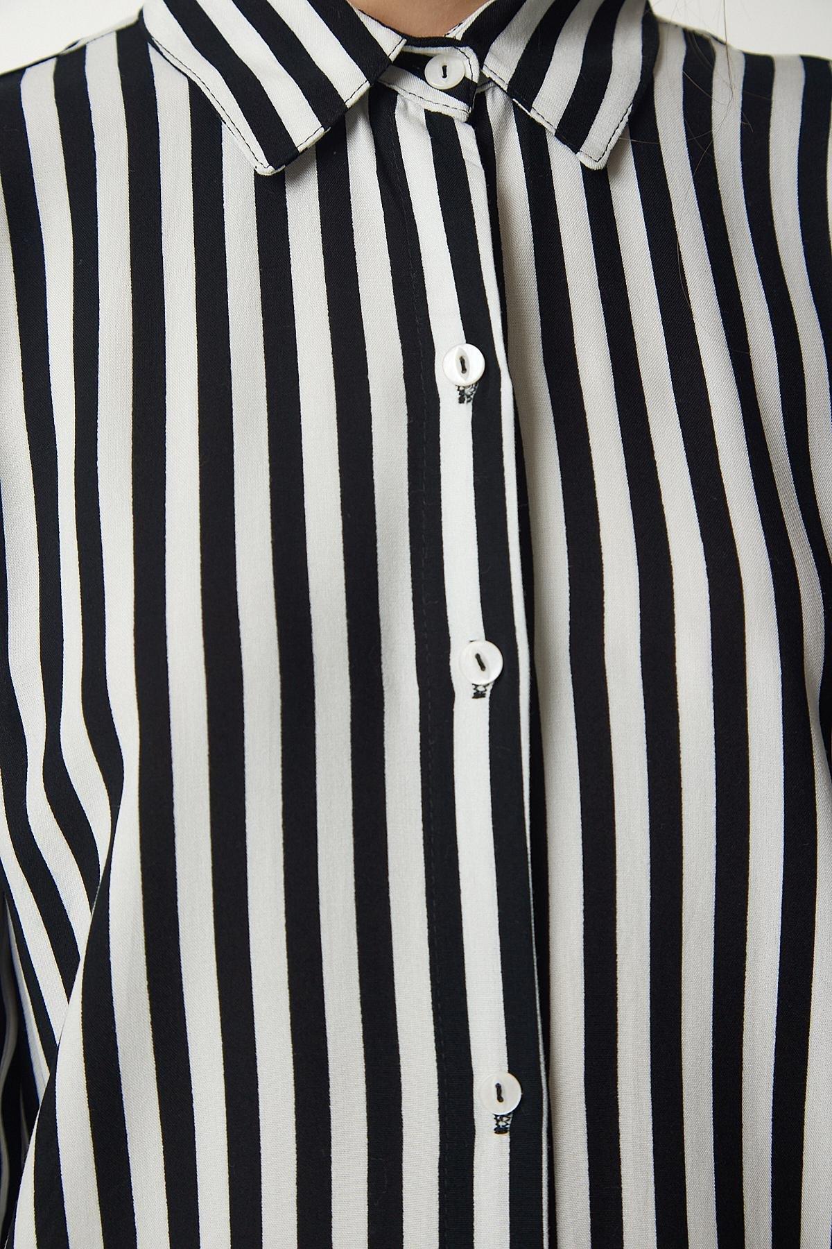 Multicolour Striped Viscose Shirt, , large image number 4