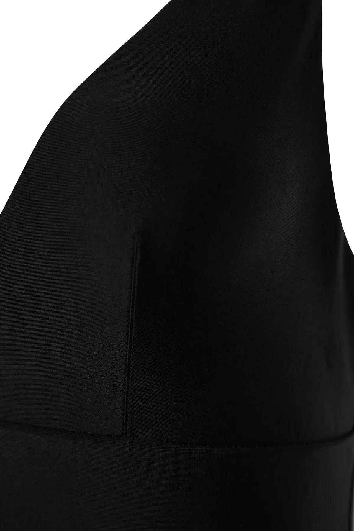 Black V-Neck Compression Swimsuit, C101_2094, large image number 5
