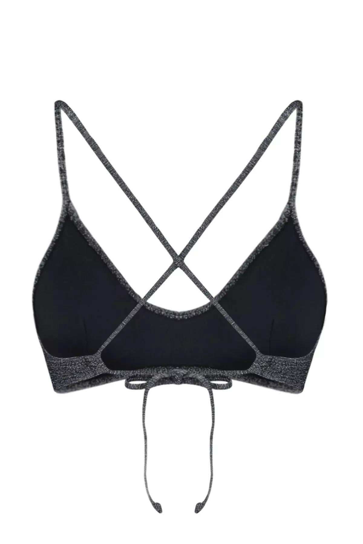 Black Bralette Silvery Bikini Top, C101_2094, large image number 6