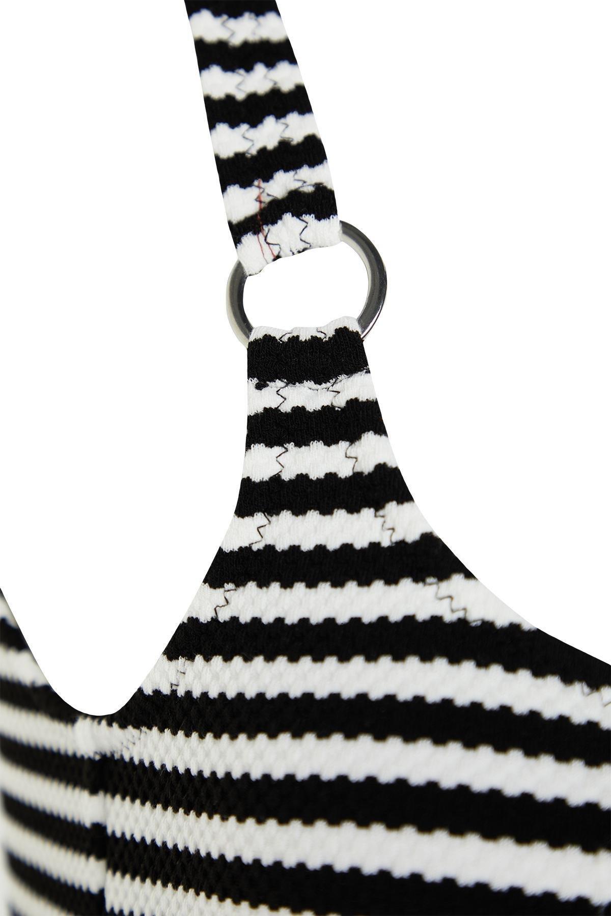 Trendyol - Multicolour Striped Textured Swimsuit