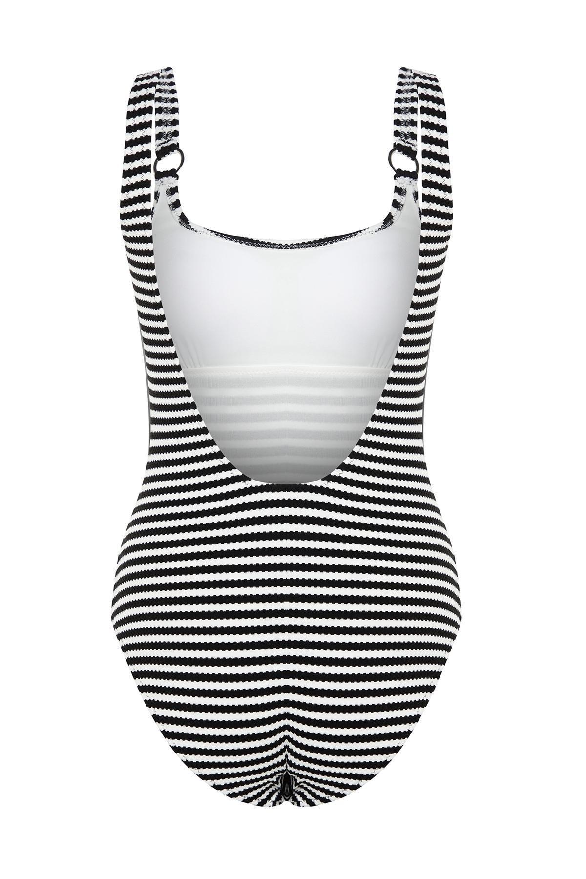 Trendyol - Multicolour Striped Textured Swimsuit